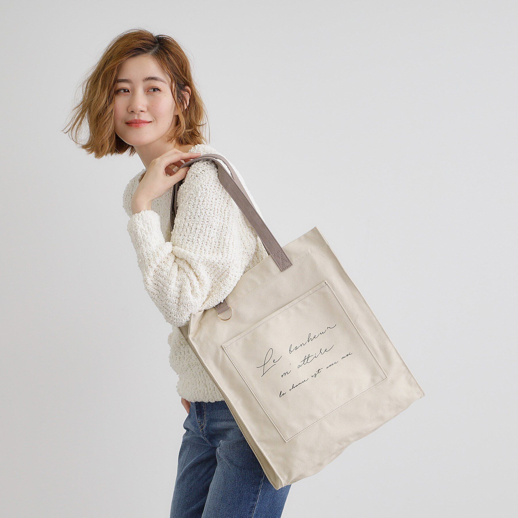 grove「【大人の推し活にも！】ロゴキャンバストート【A4・多機能】」|トートバッグ|