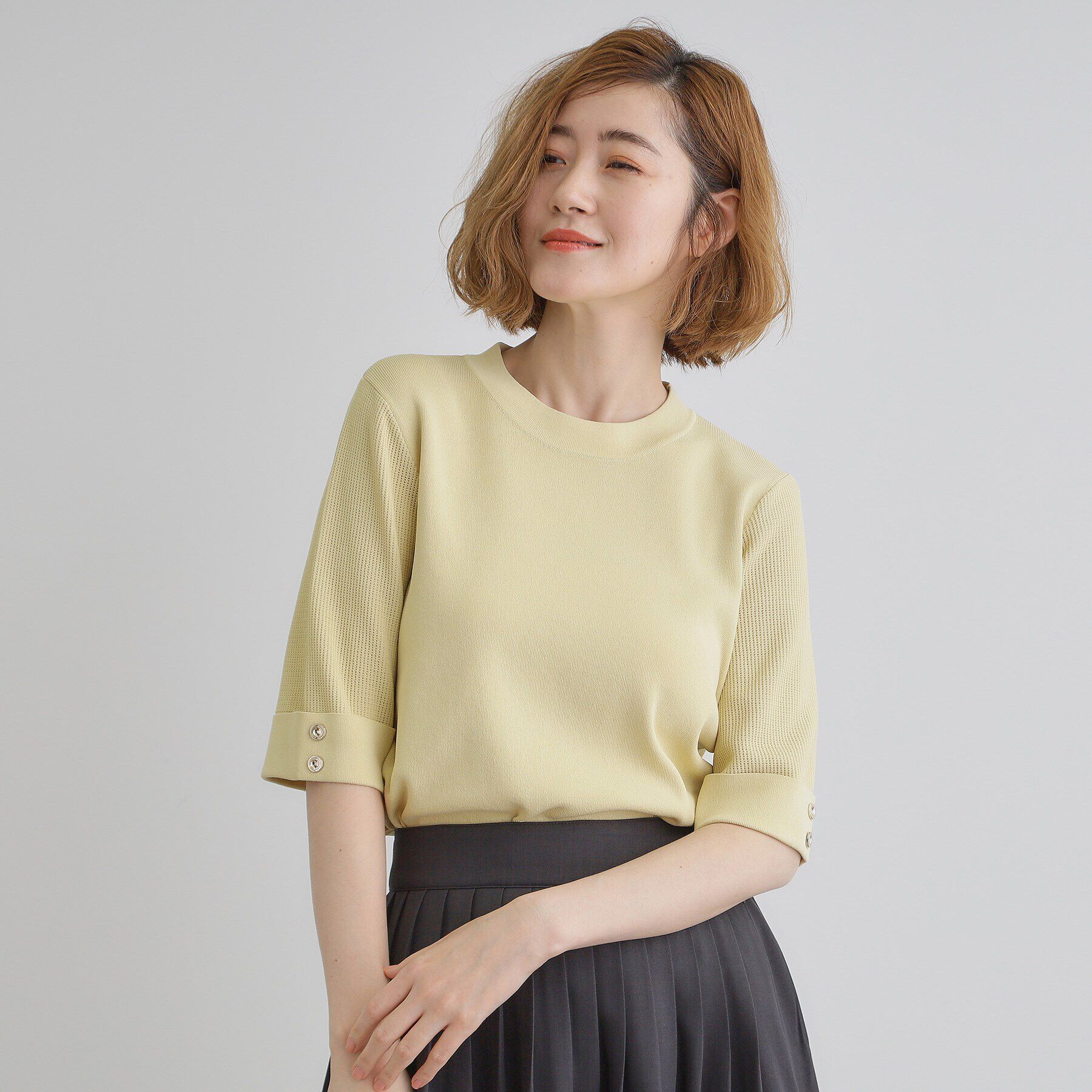 grove「【ひんやり多機能】やわらかドライタッチワイドスリーブプルオーバー」|ニット・セーター|