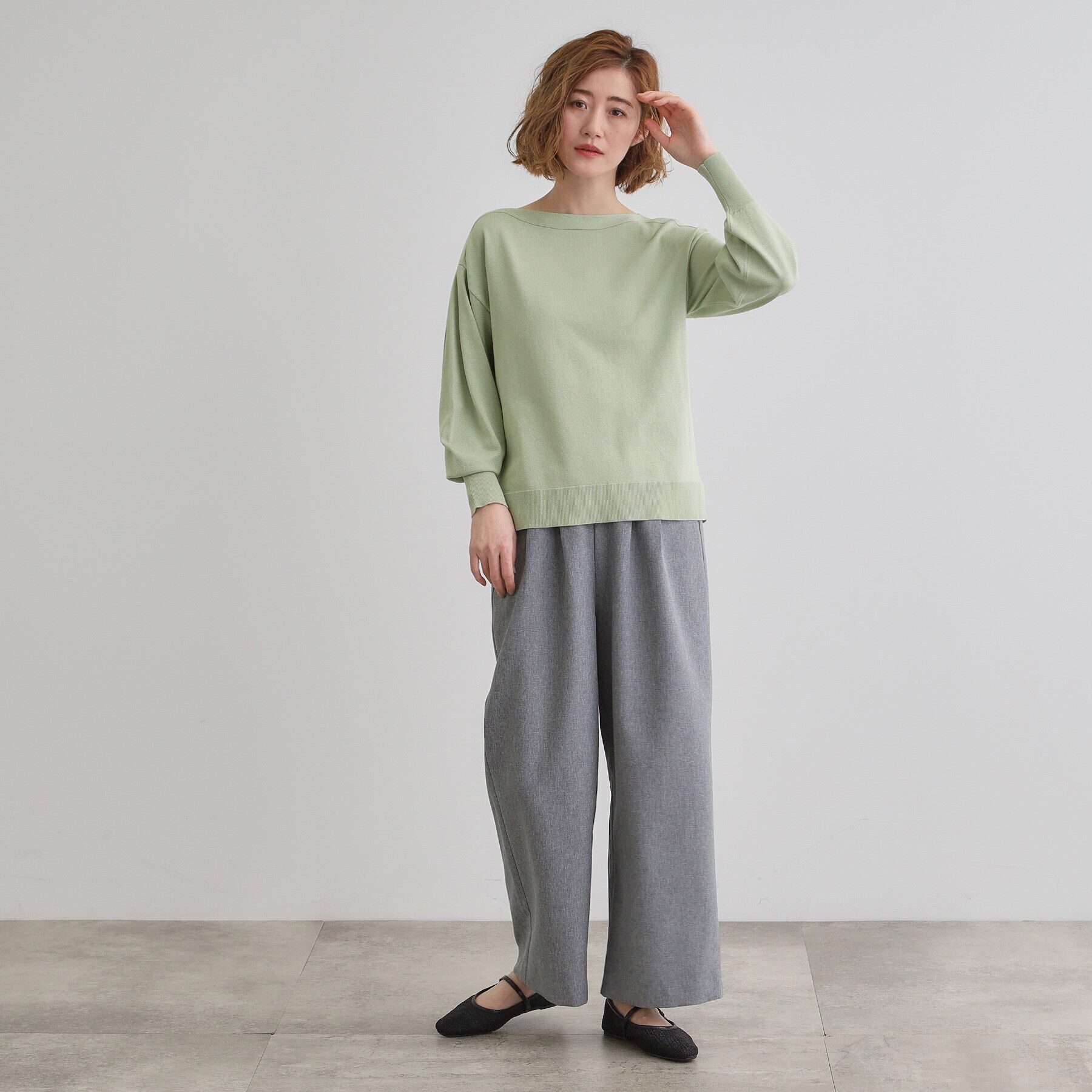 grove「袖タックラメニットプルオーバー」|Tシャツ・カットソー|