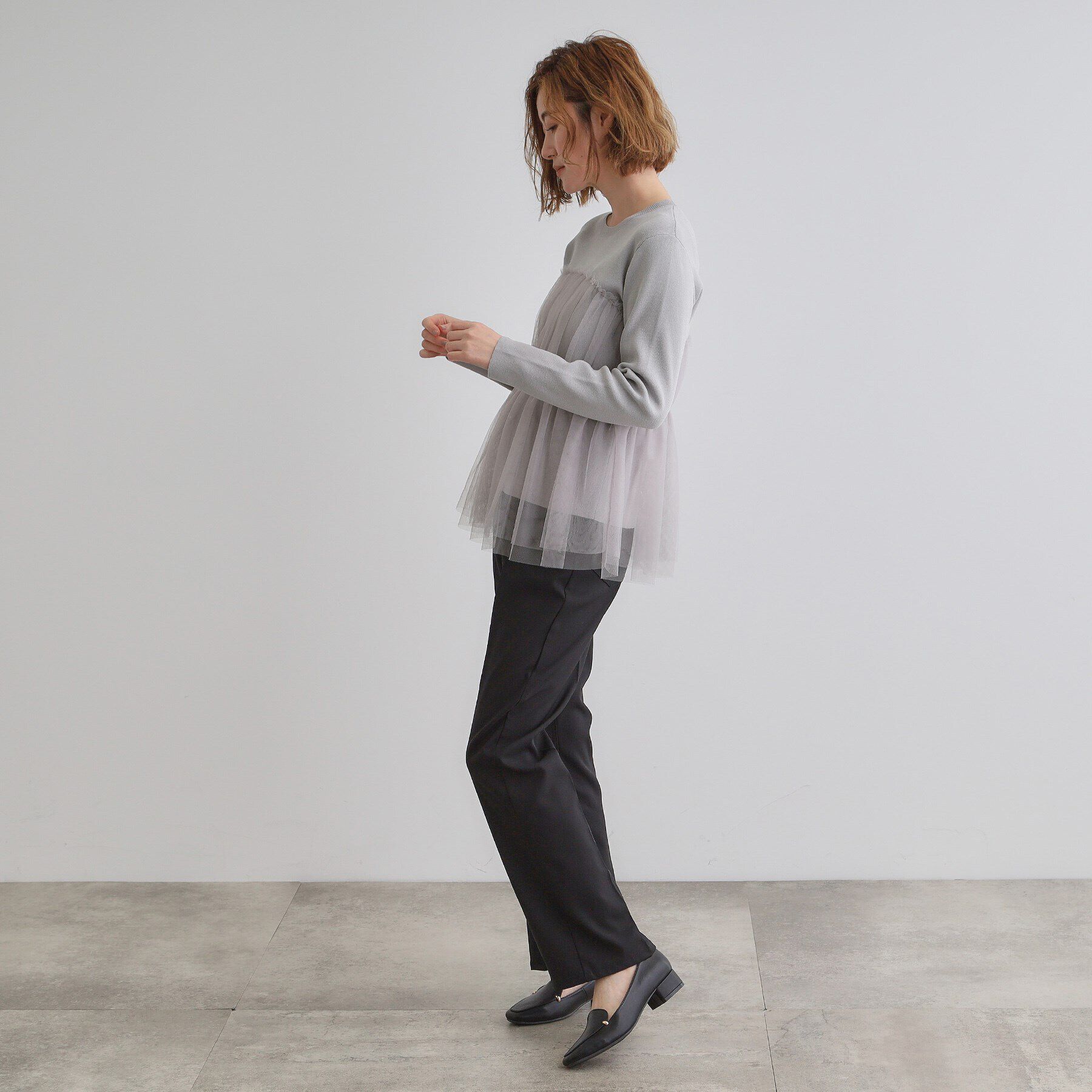 grove「チュールドッキングニットプルオーバー」|ニット・セーター|