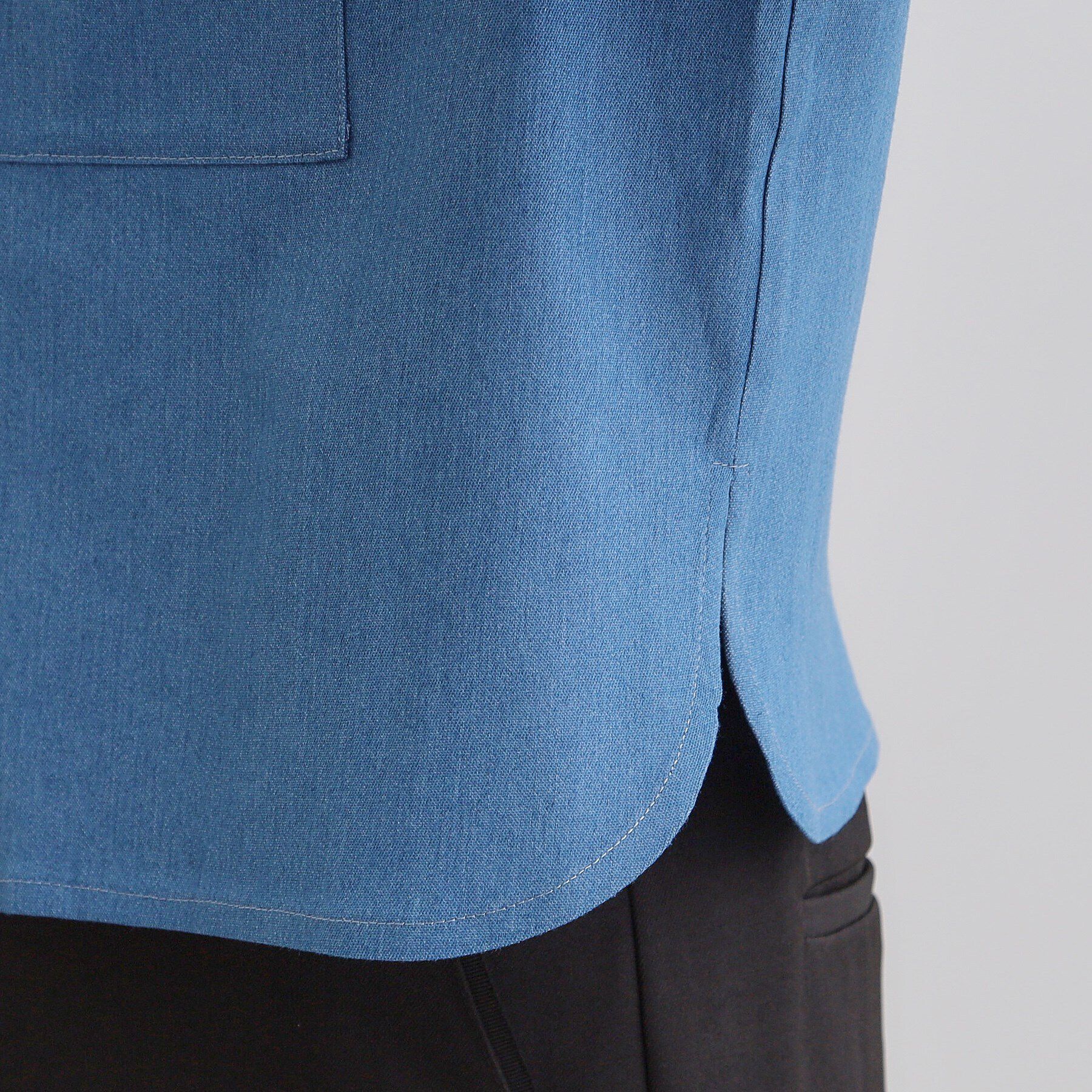 grove「ライトデニムノーカラージャケット」|デニムジャケット|