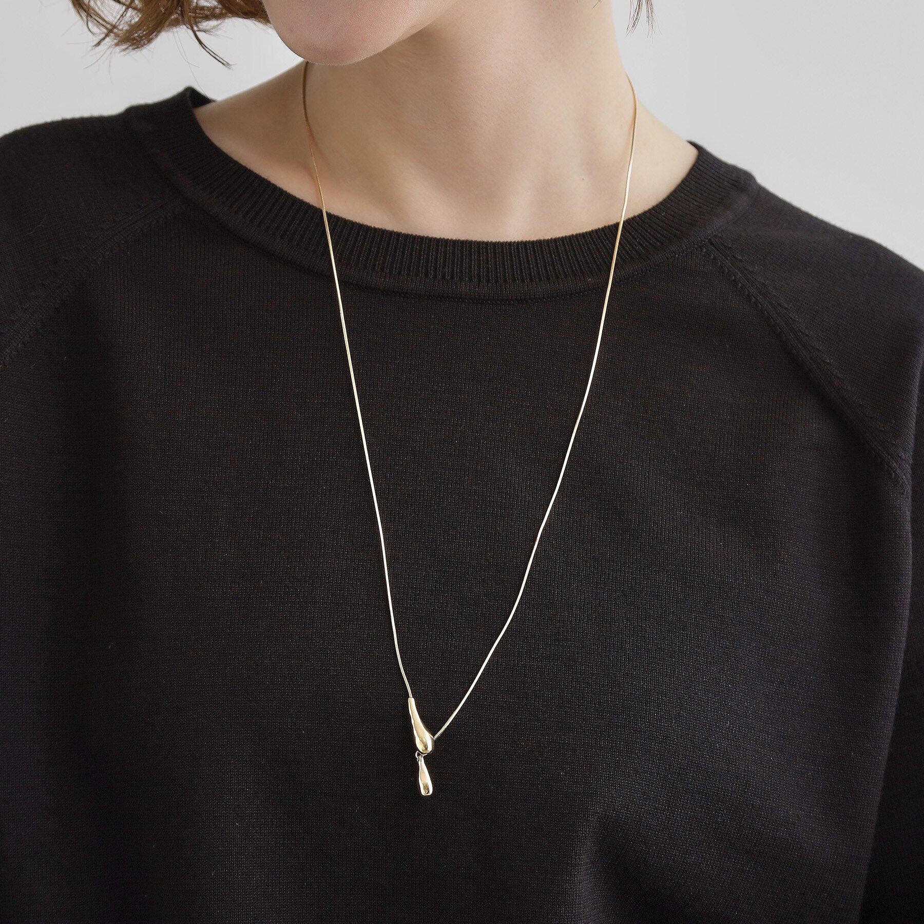 grove「メタルドロップスライドネックレス」|ネックレス|