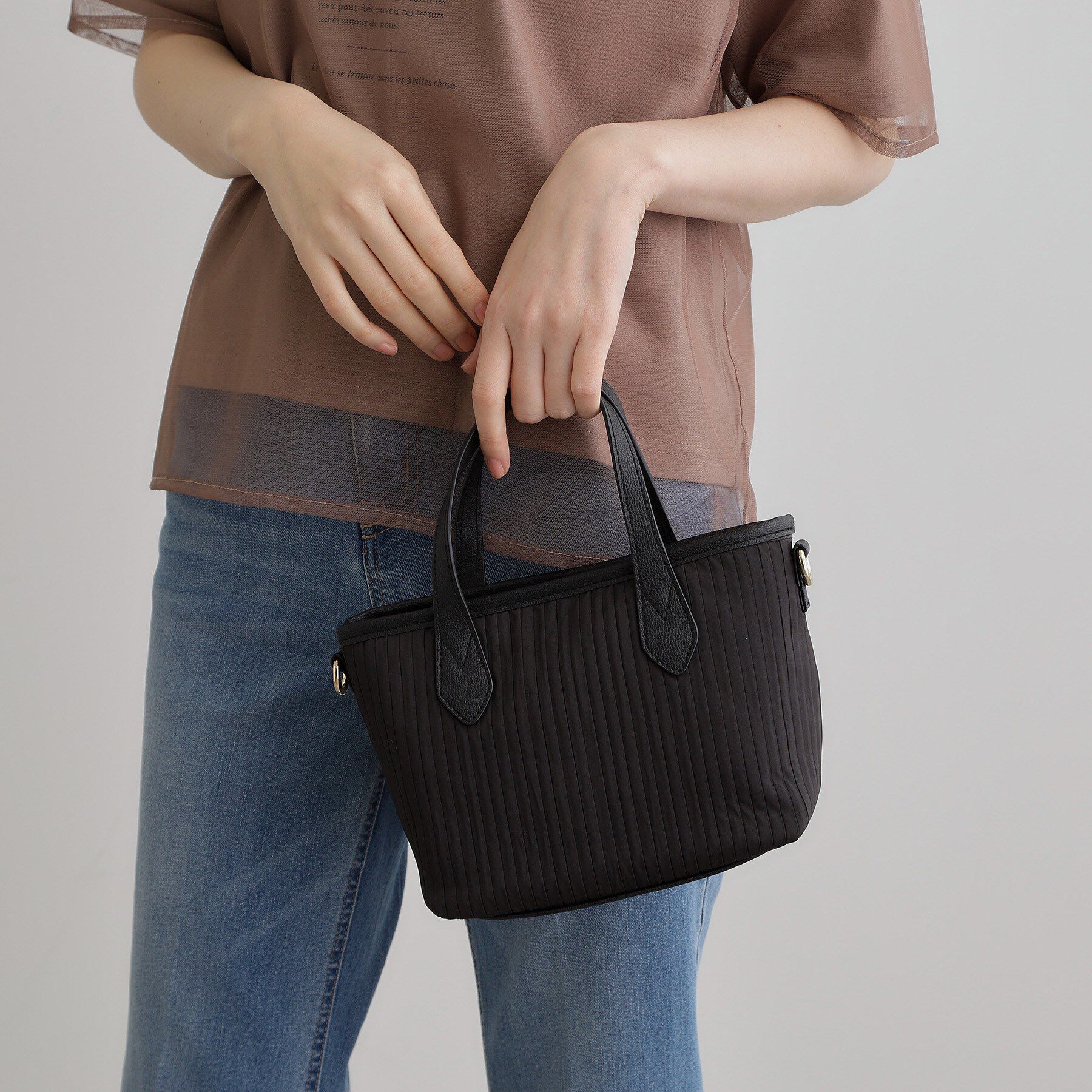 grove「アソートミニ2WAYトート」|トートバッグ|ナイロンブラック(0