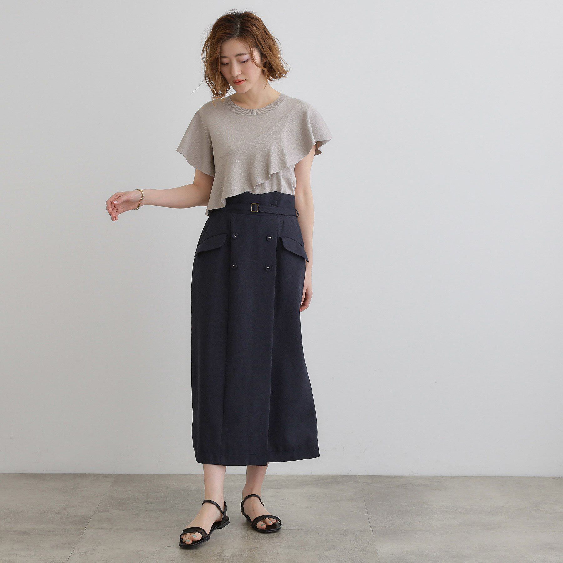 grove「アシメフレアニットプルオーバー」|ニット・セーター|