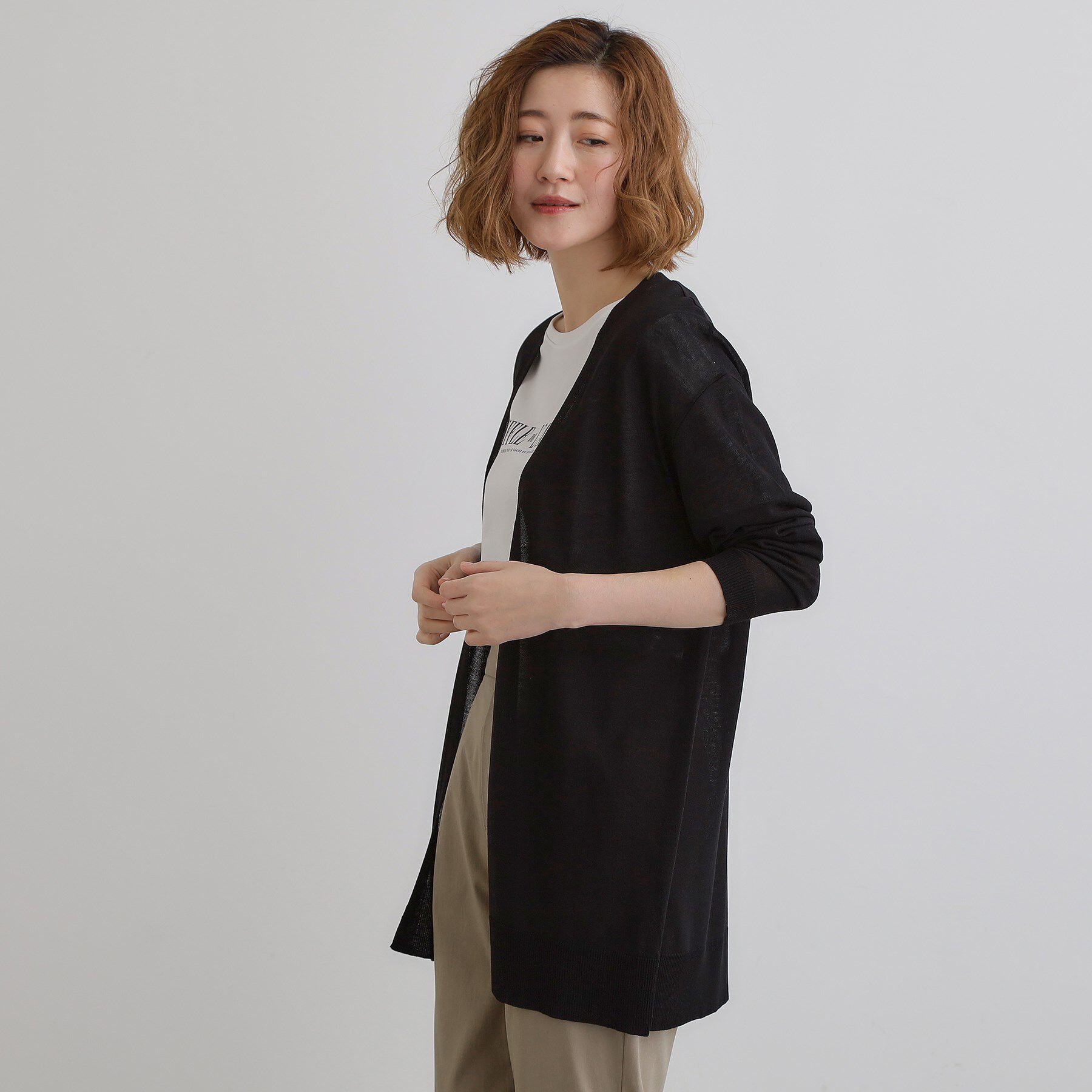 grove「【接触冷感/UVカットetc】夏に嬉しい機能付き！ベーシックロングカーディガン」|カーディガン|