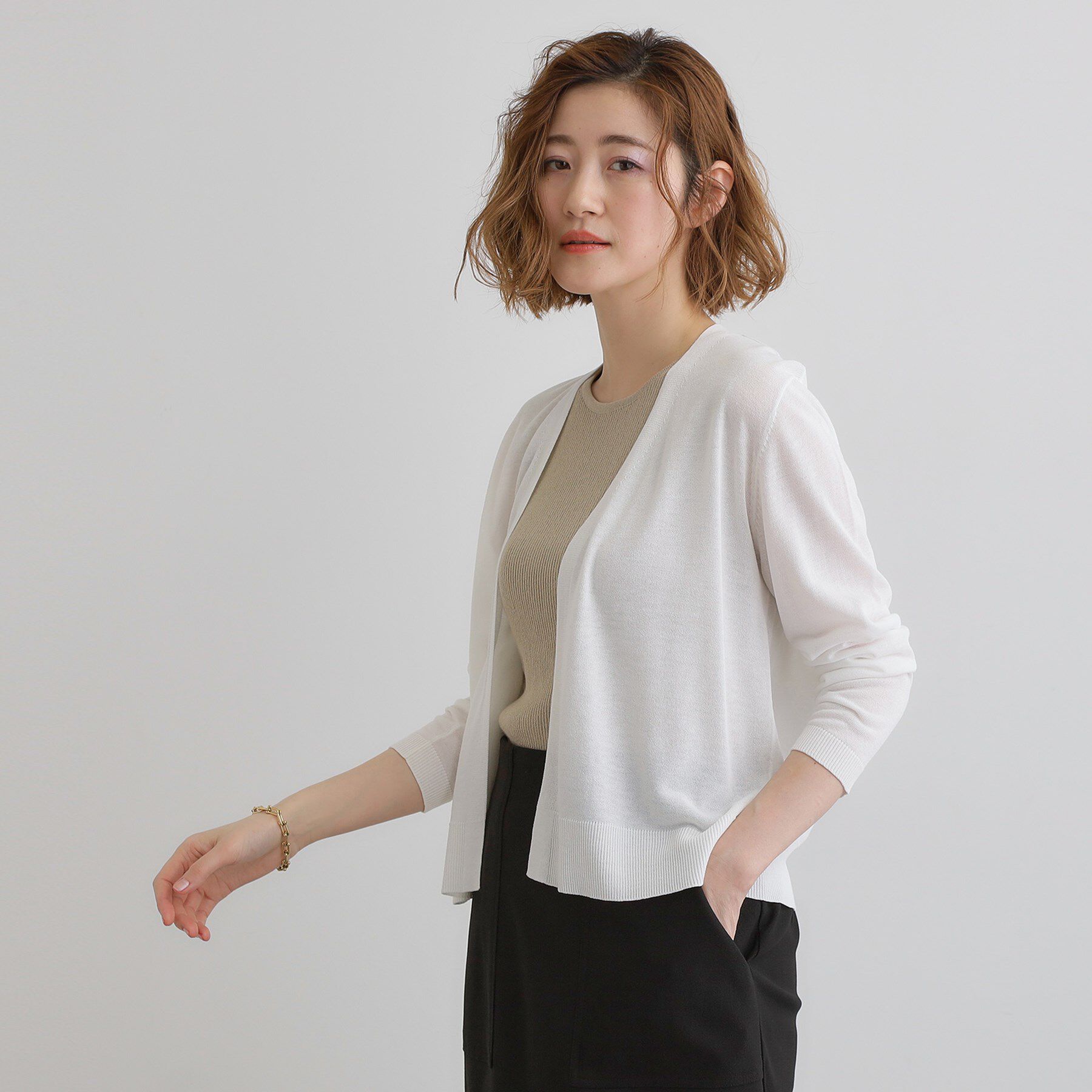 grove「【接触冷感/UVカットetc】夏に嬉しい機能付き！ベーシックショートカーディガン」|カーディガン|