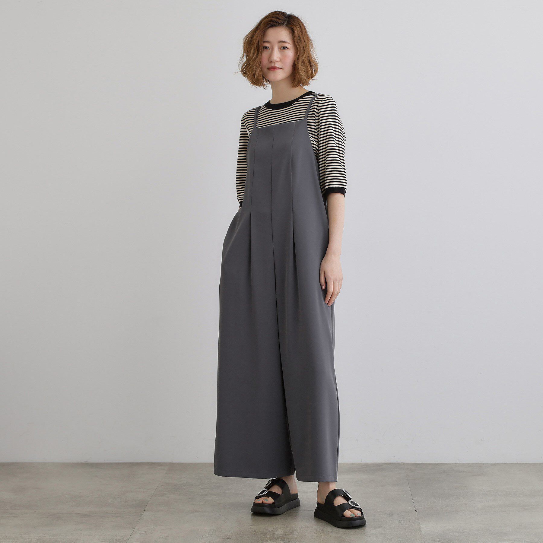 grove「一枚でこなれる、大人のイージーサロペット」|オールインワン|