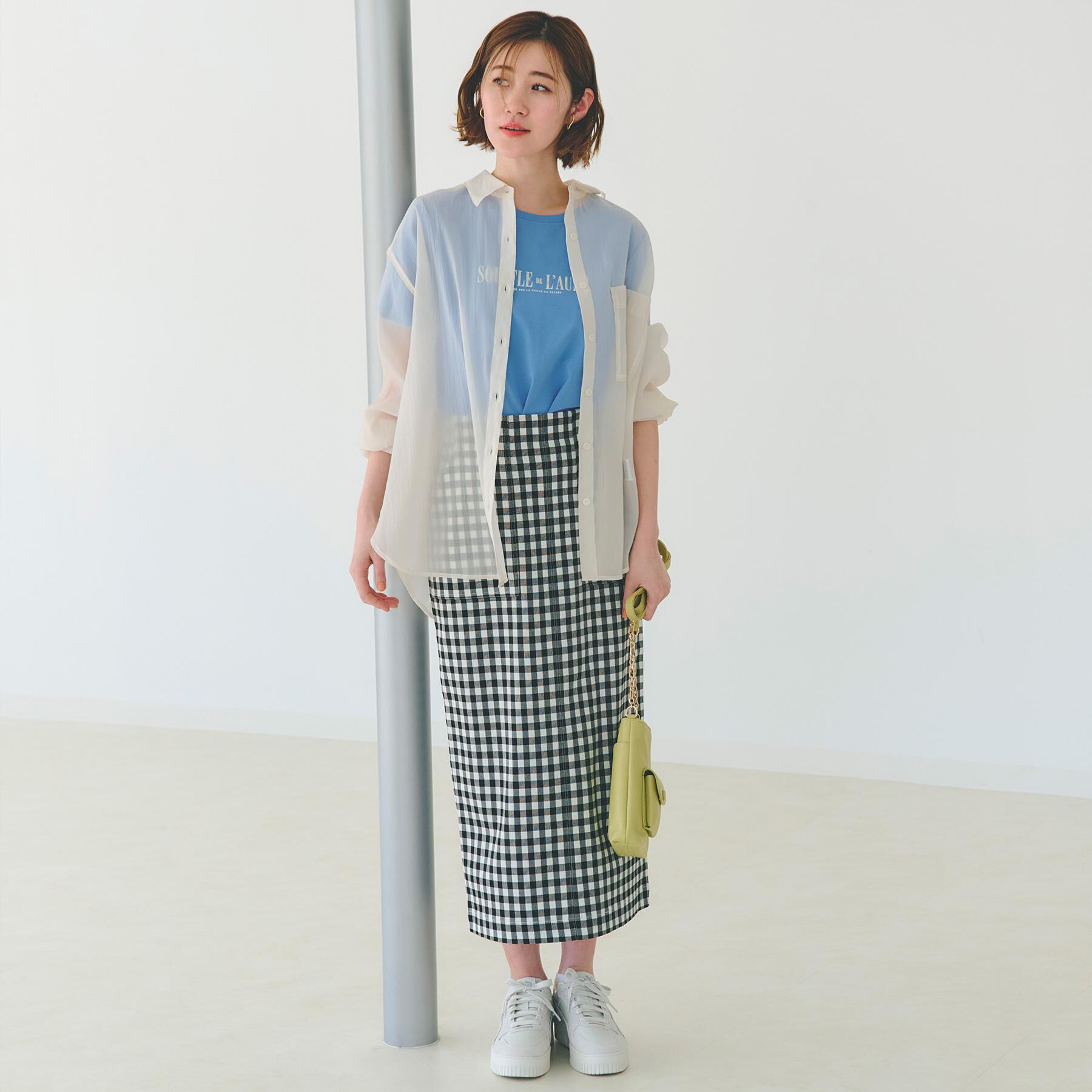 grove「【大人の抜け感スタイル】ストライプアソートシアーオーバーシャツ」|シャツ・ブラウス|