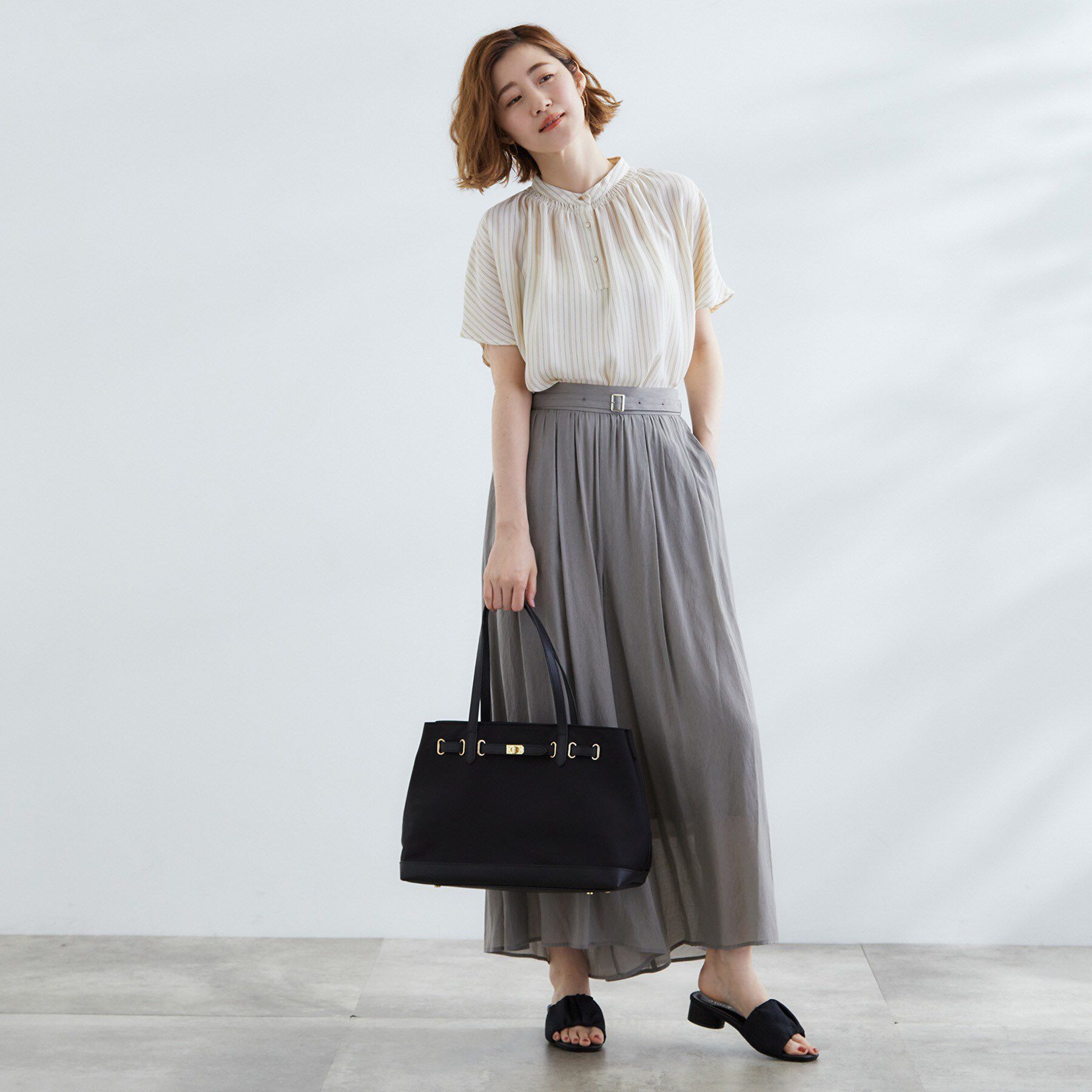 grove「【撥水・軽量】ベルトナイロンコンビA4トート」|トートバッグ|