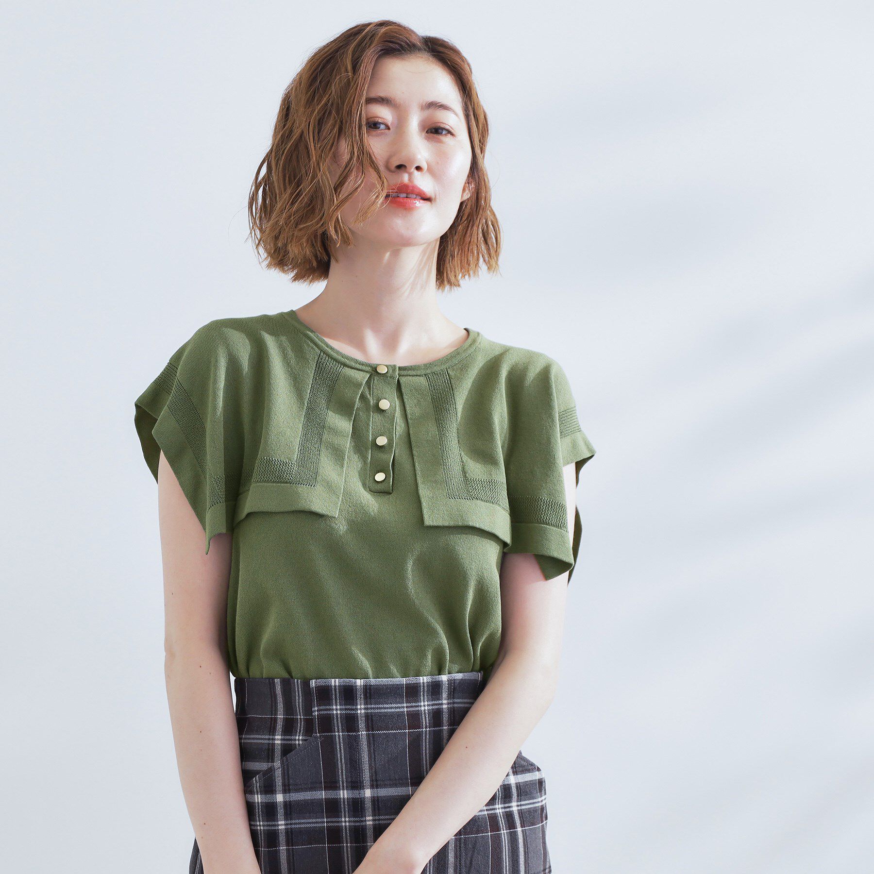 grove「【ひんやり/UVカット】大人の可愛さ　セーラーカラーニット」|ニット・セーター|