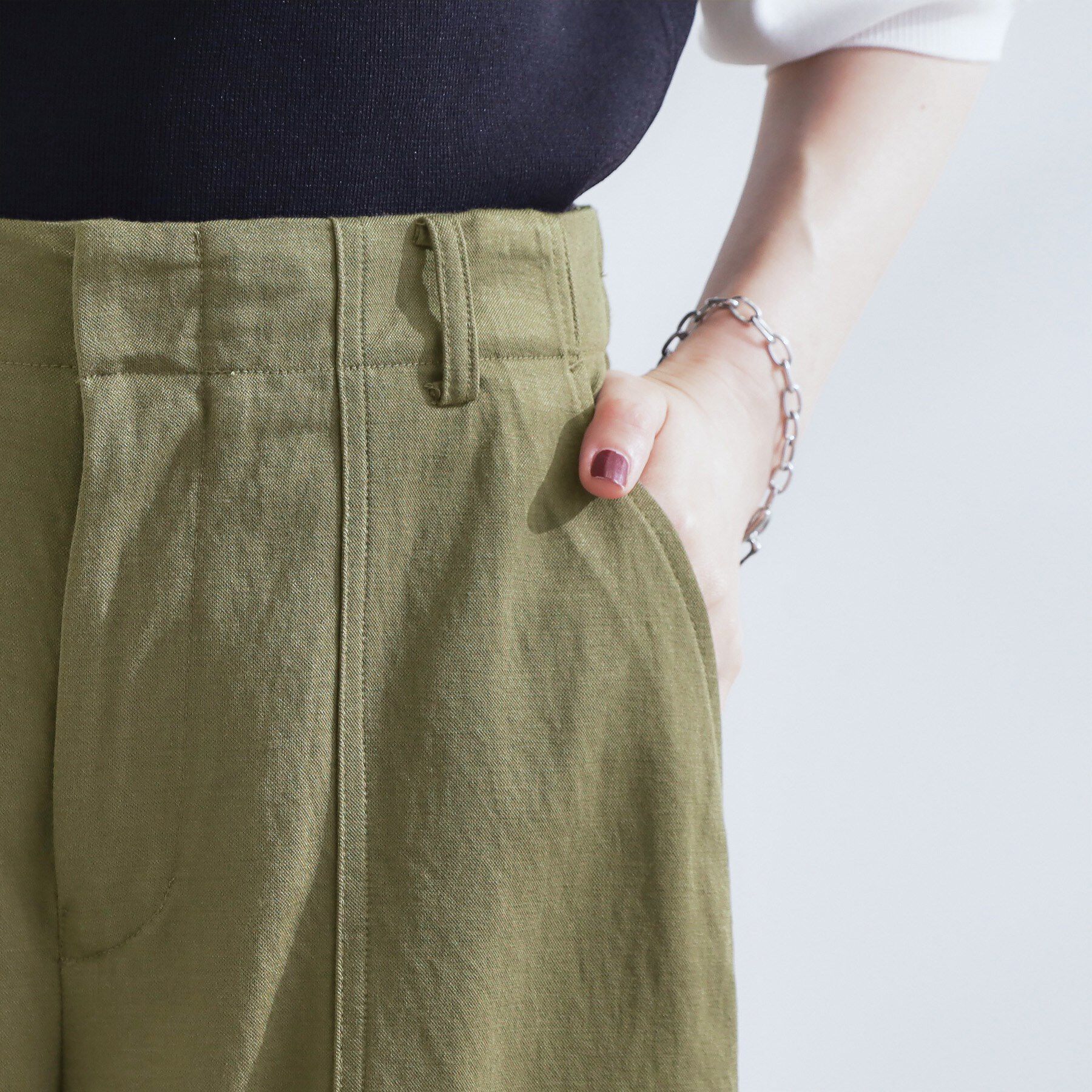 grove「【接触冷感】見た目はきちんと、着心地はらくちん クロップドベイカーパンツ」|その他|