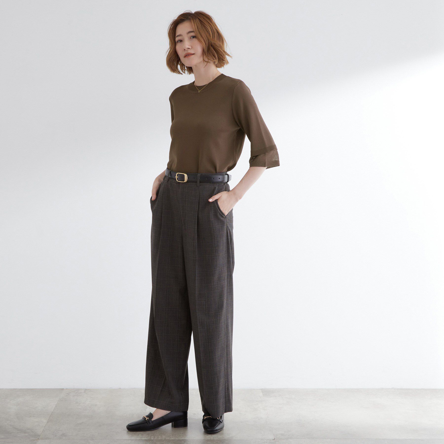 grove「【ひんやり多機能】やわらかドライタッチ 袖口シアードッキングプルオーバー」|ニット・セーター|