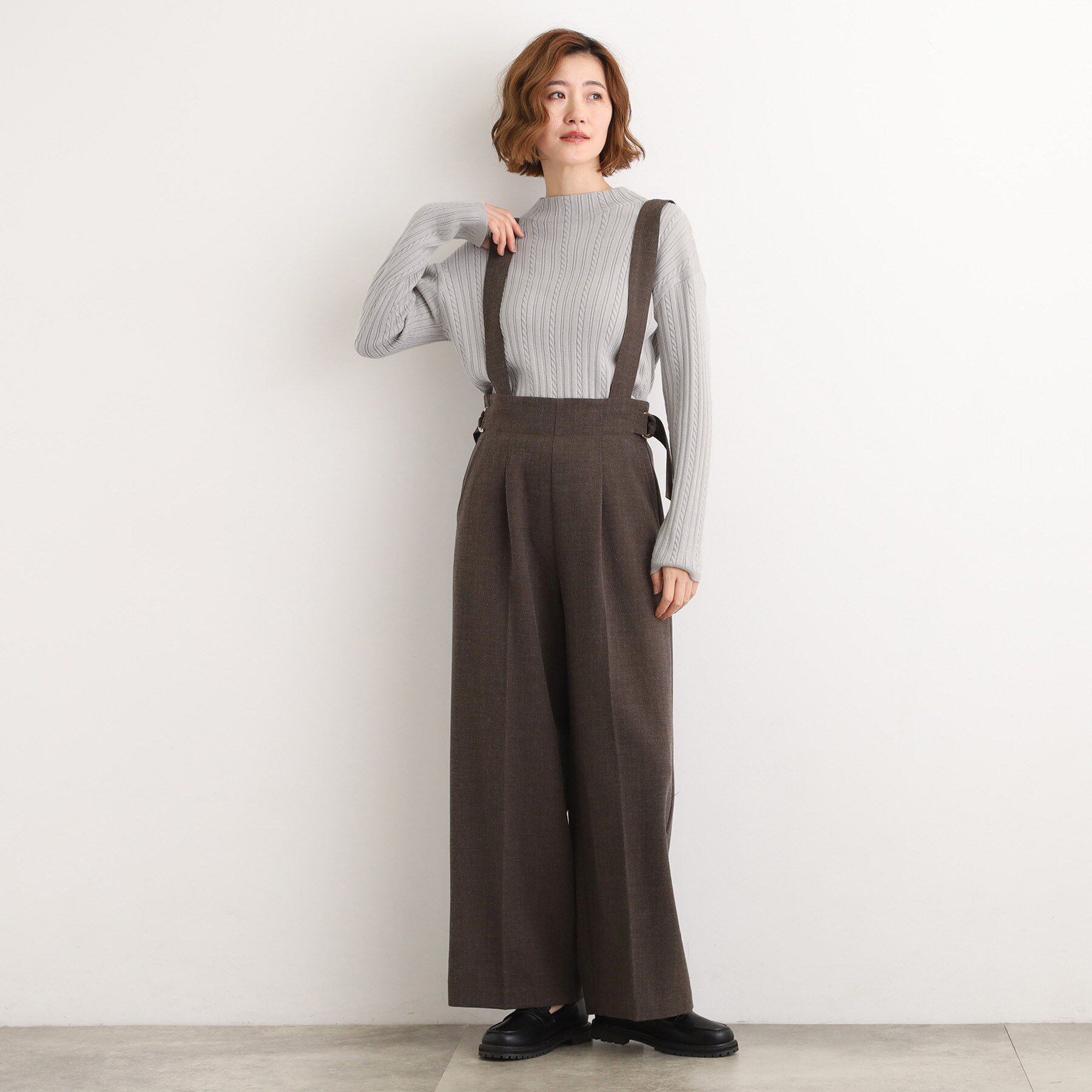 grove「【毛玉軽減／洗える】クロップドミニケーブルニット」|ニット・セーター|