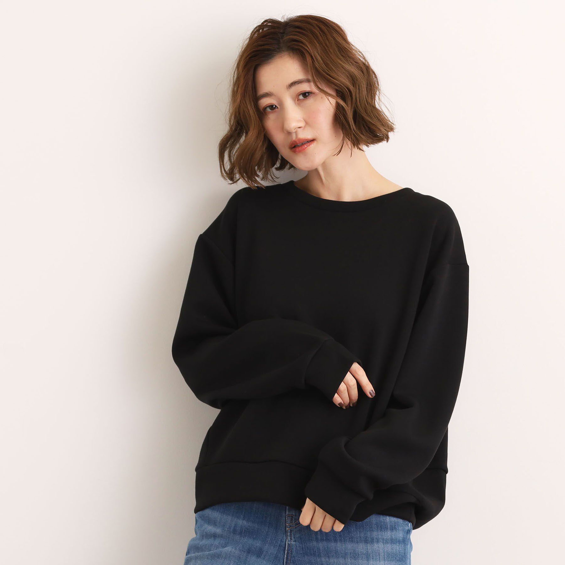 grove「ダンボールコクーンシルエットプルオーバー」|パーカー|ブラック(019)