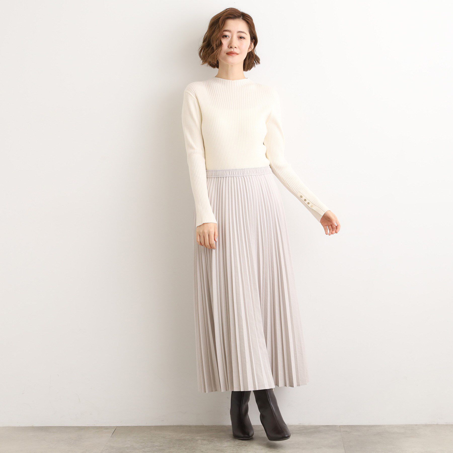 grove「【吸湿発熱／帯電防止】ハイネックリブプルオーバー」|ニット・セーター|