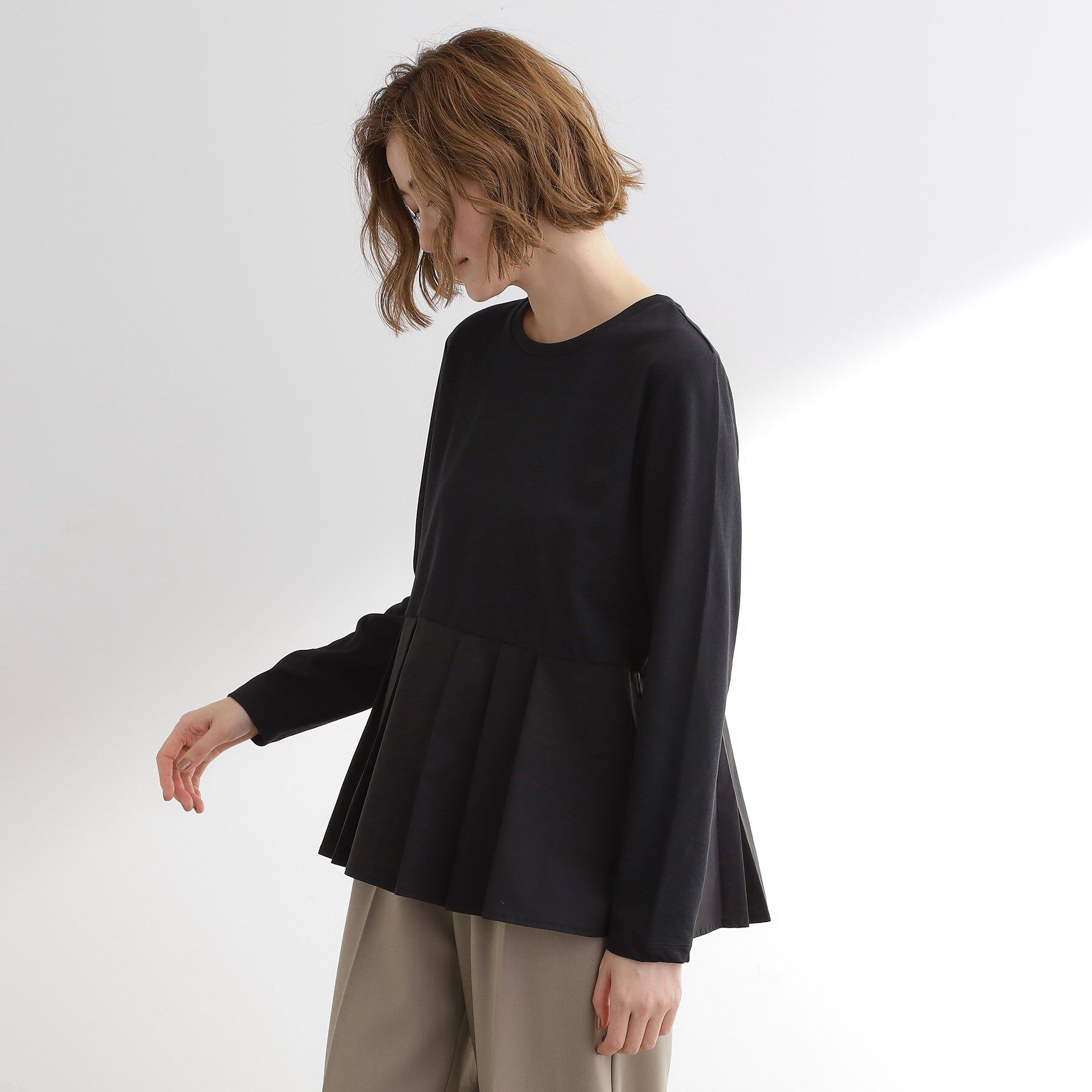 grove「裾切替タックペプラムTシャツ」|Tシャツ・カットソー|