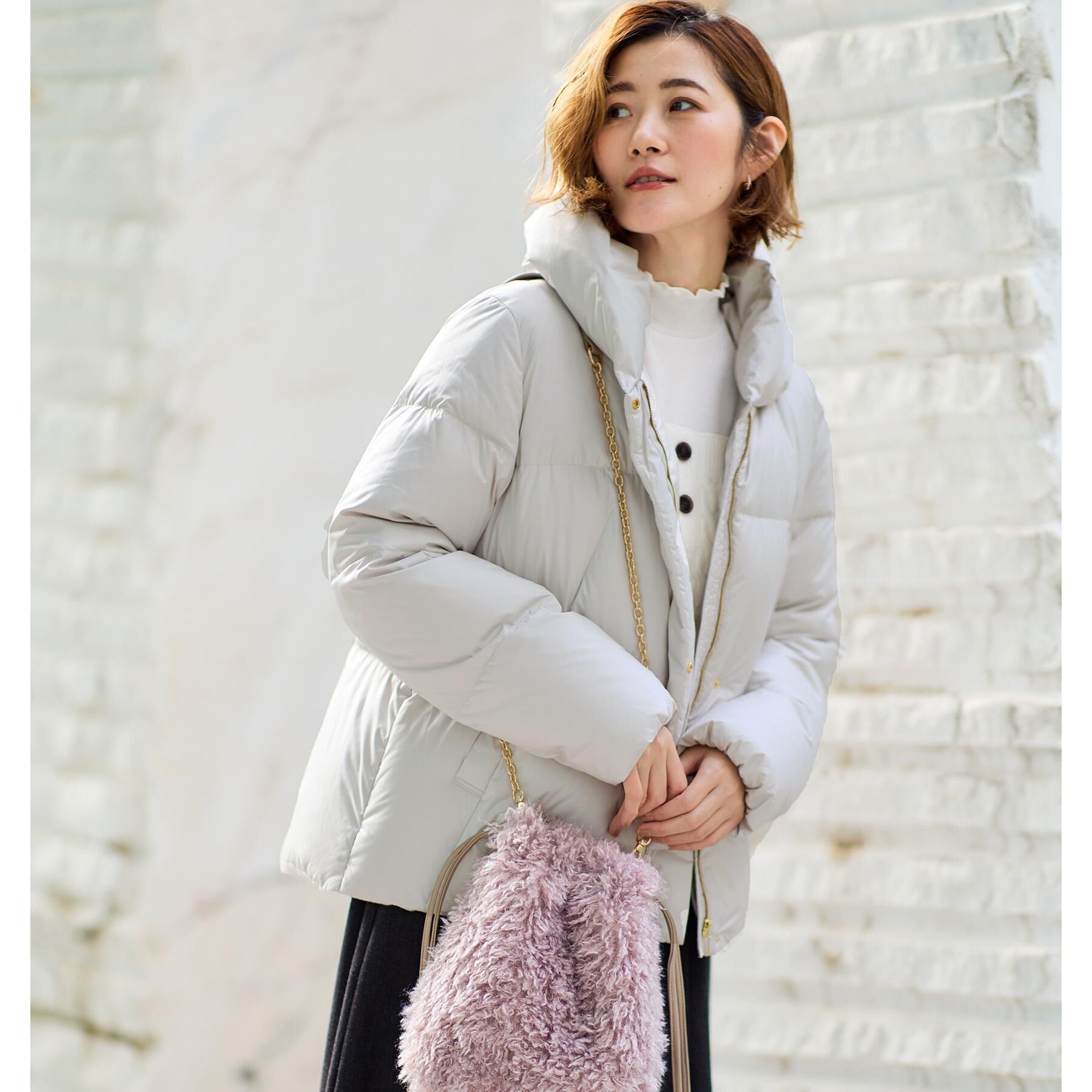 grove「【名品アウター／800FP・多機能】つつまれダウンショート」|ダウン|