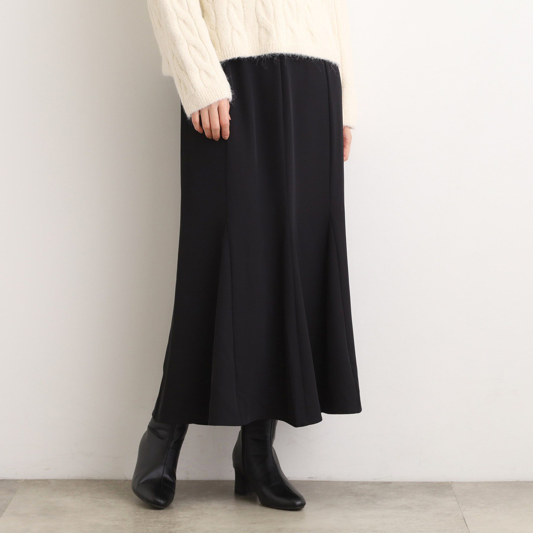 grove「ウエストサイドリブマーメイドスカート」|スカート|ブラック(019)