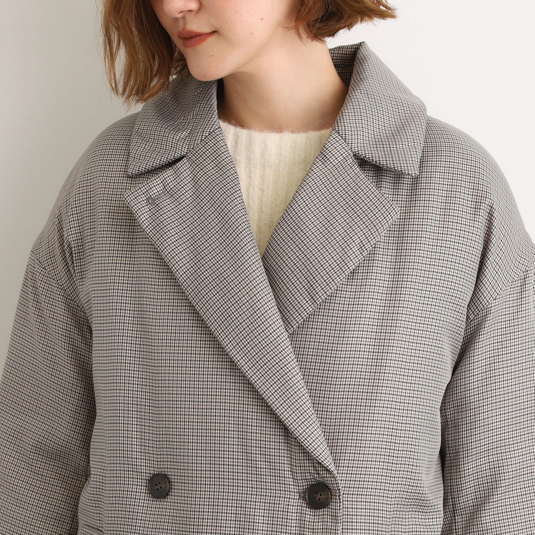 grove「すっきり見え、ステッチレス中綿コート」|ダウン|