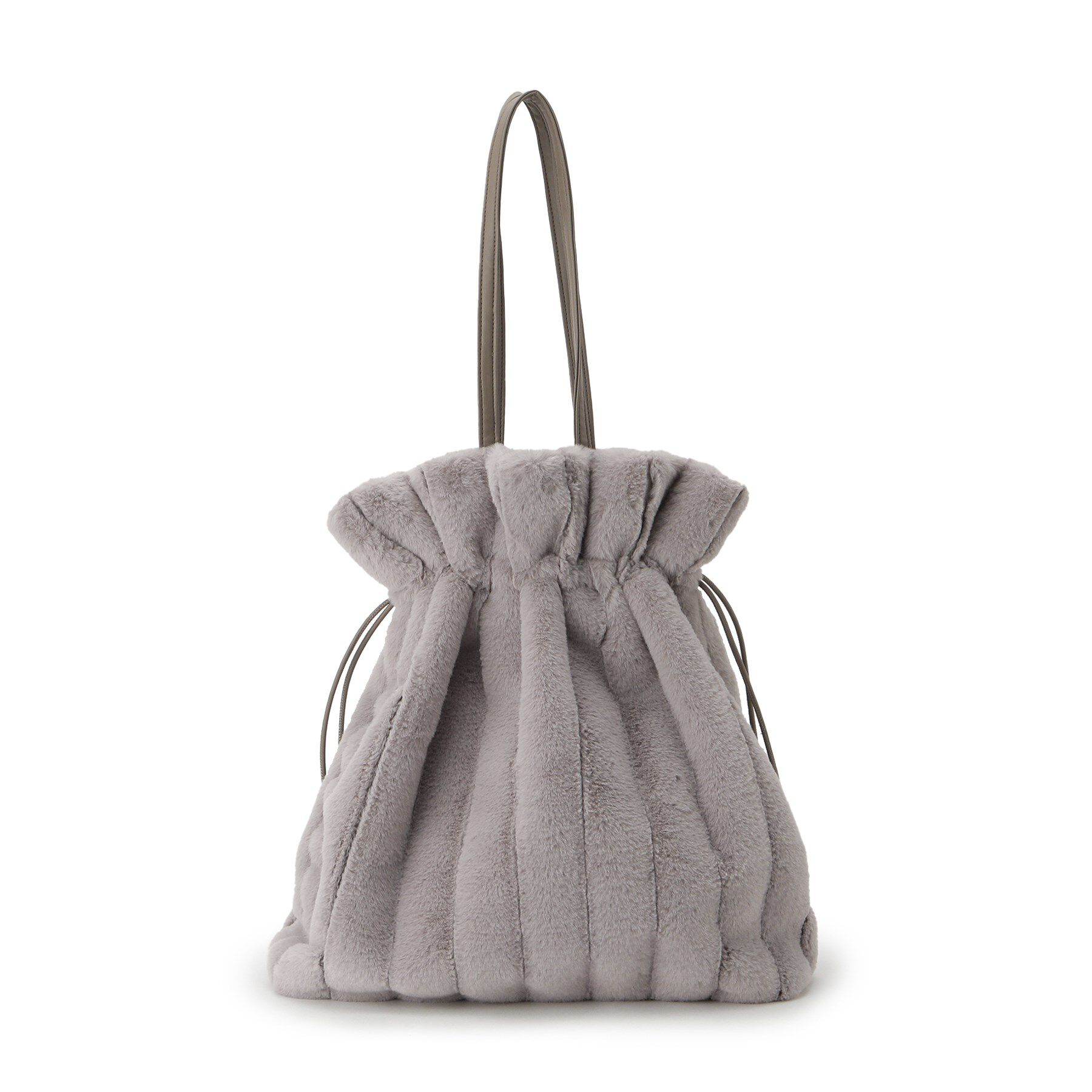 grove「ストライプエコファー巾着トート」|トートバッグ|