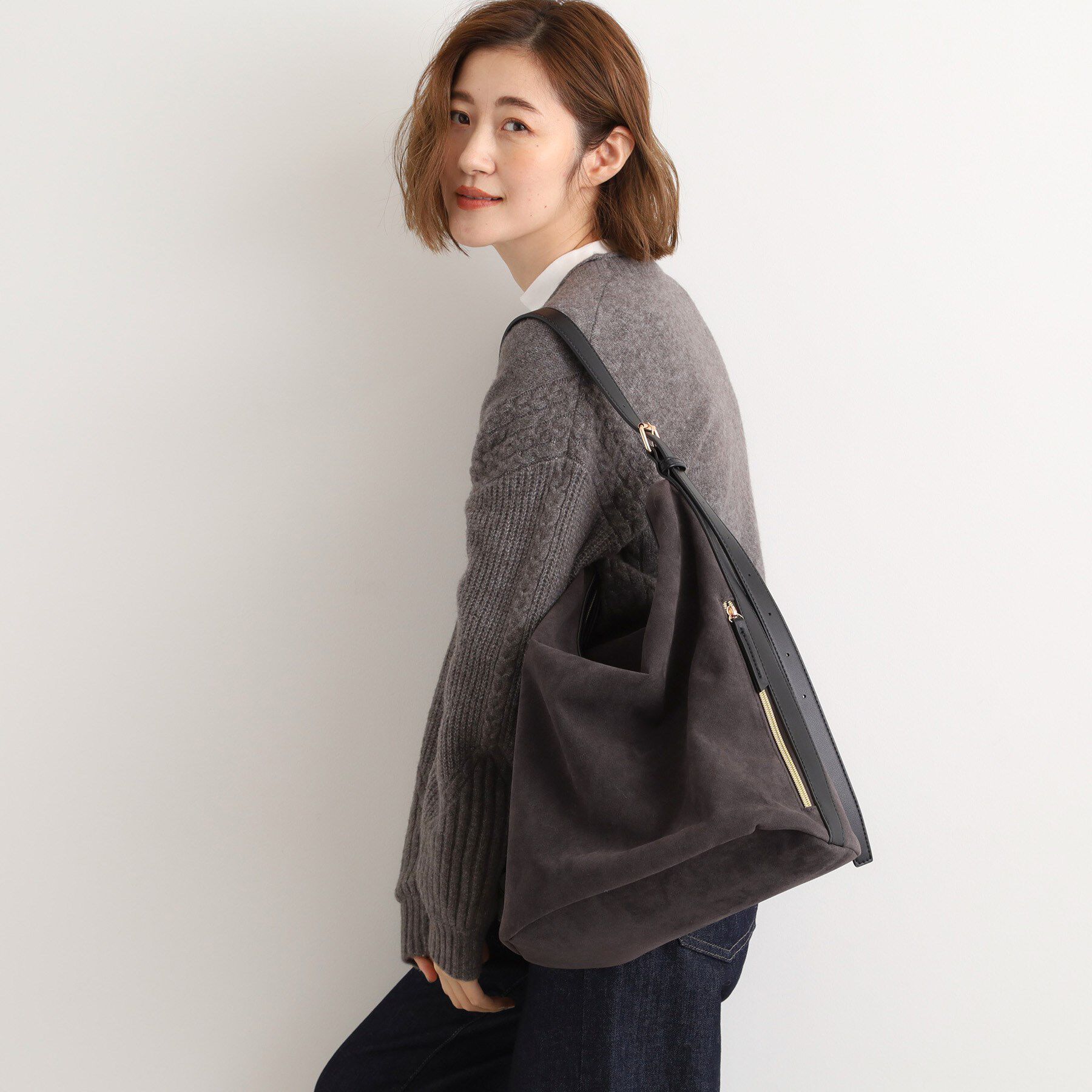 grove「スエード調コンビワンンショルダー」|ショルダー・メッセンジャー|