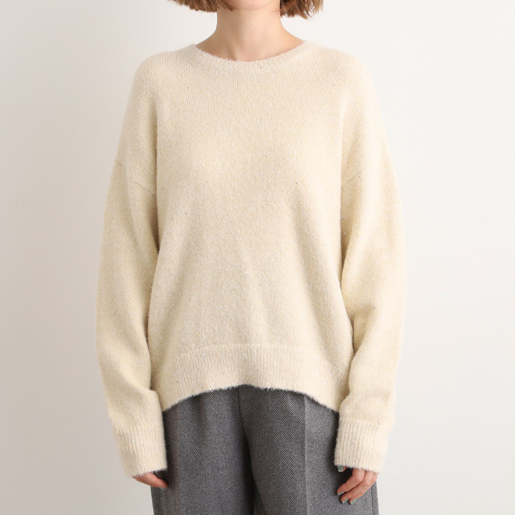 grove「華やぎ冬ニット　ミニスパンコールフェザーニット」|ニット・セーター|