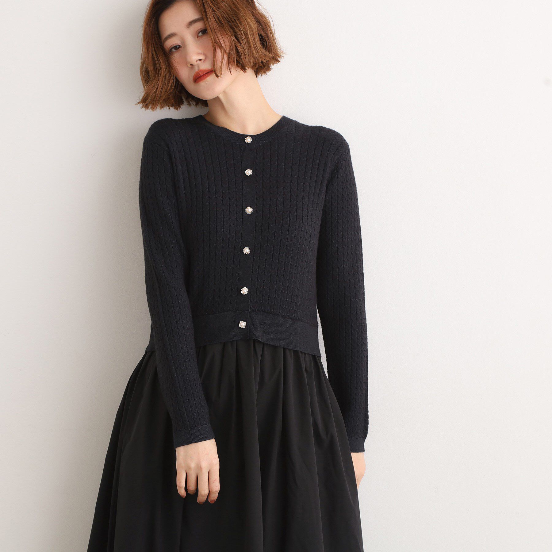 grove「ケーブルニットドッキングワンピース」|ワンピース|