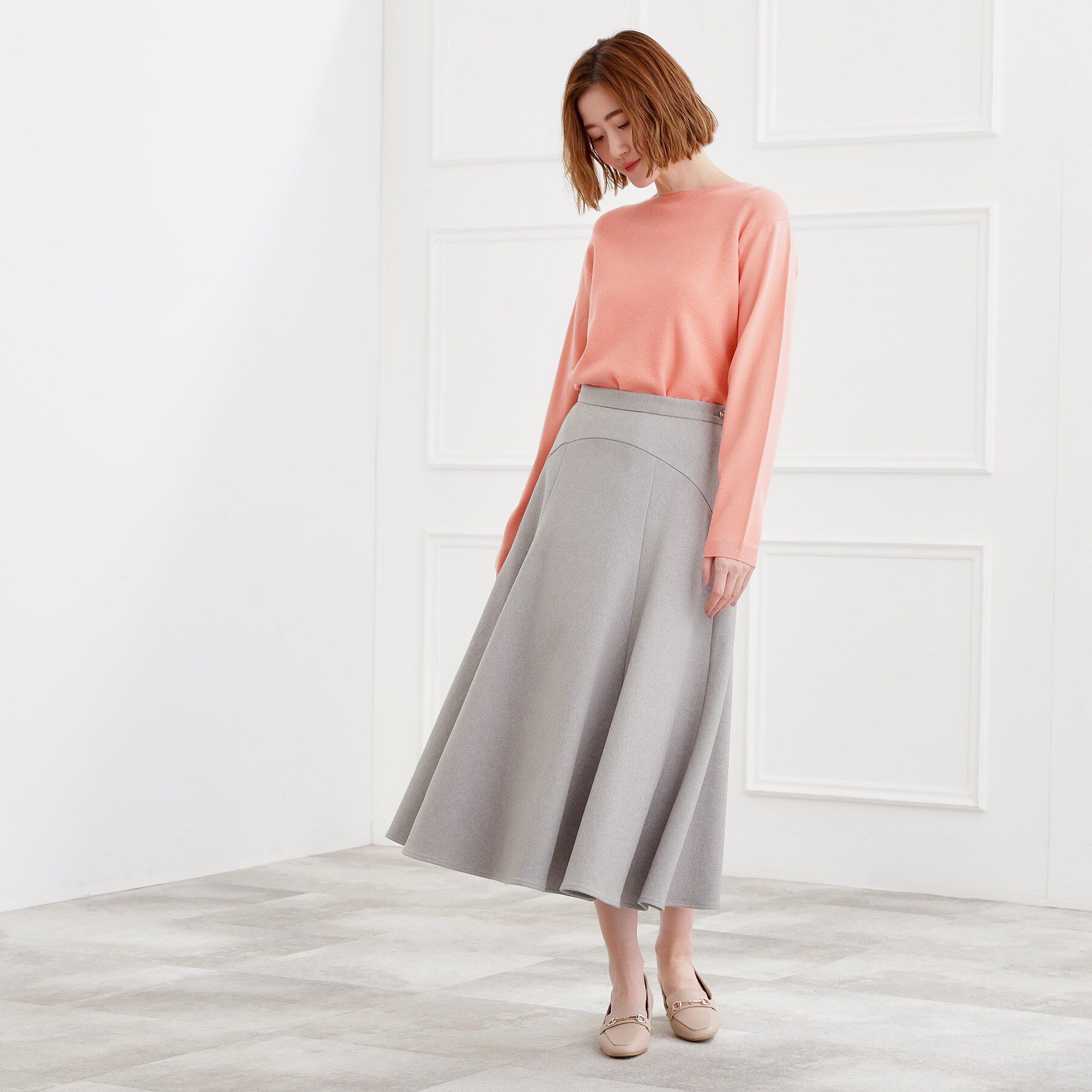 grove「ウーリッシュフレアスカート」|スカート|