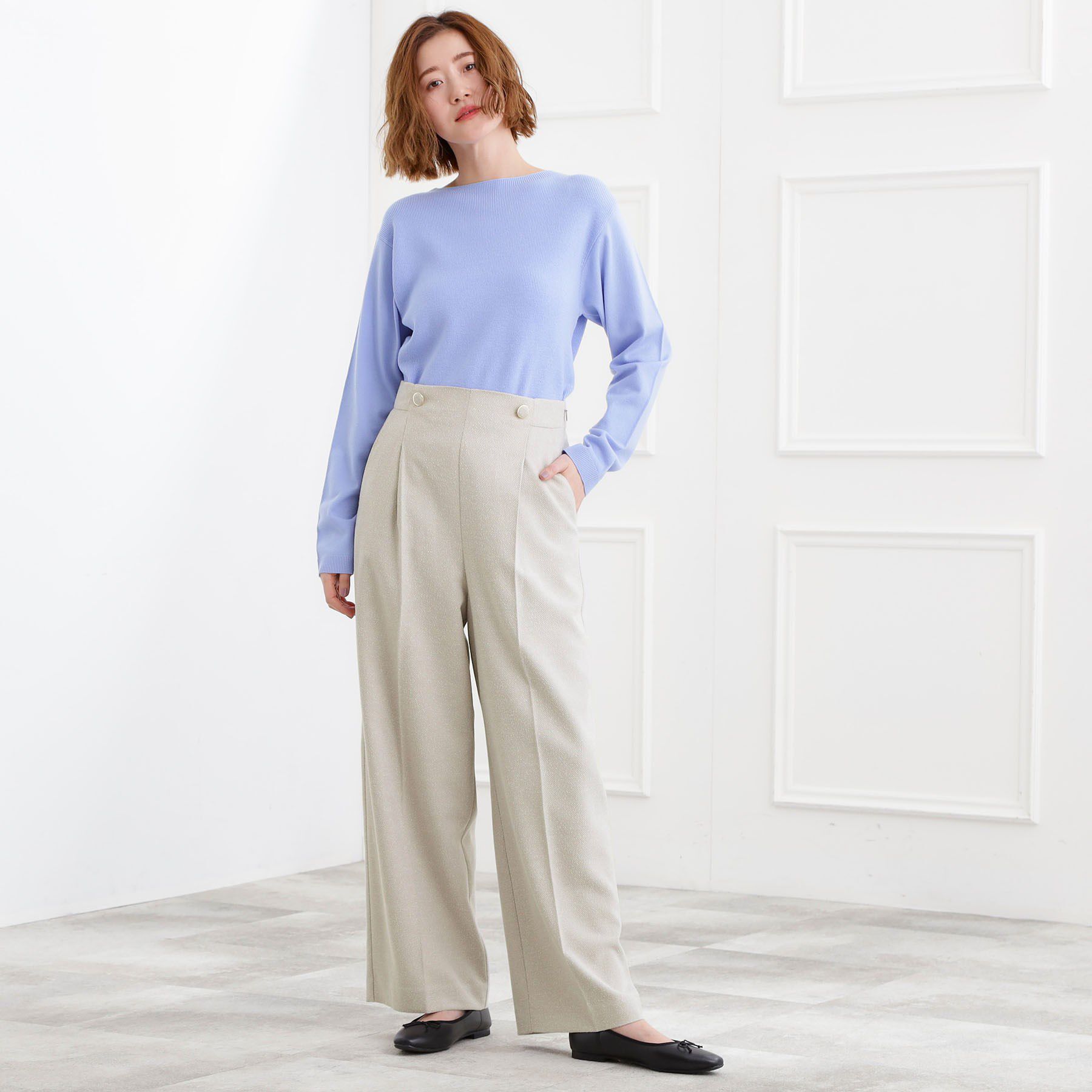 grove「ショルダーストラップツイードパンツ」|その他|