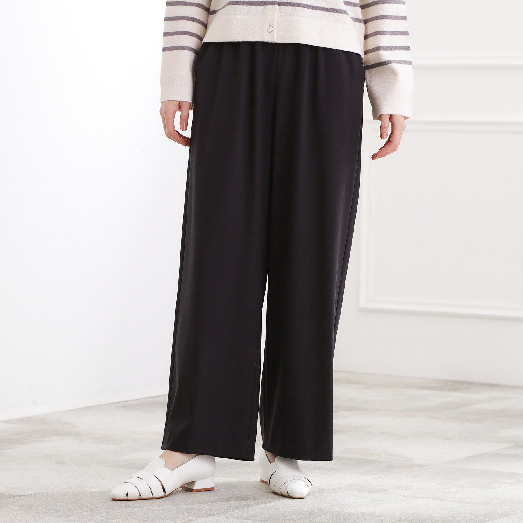 grove「きれい見えとイージーな着心地を両立した、ウエストシャーリング ワイドパンツ」|その他|