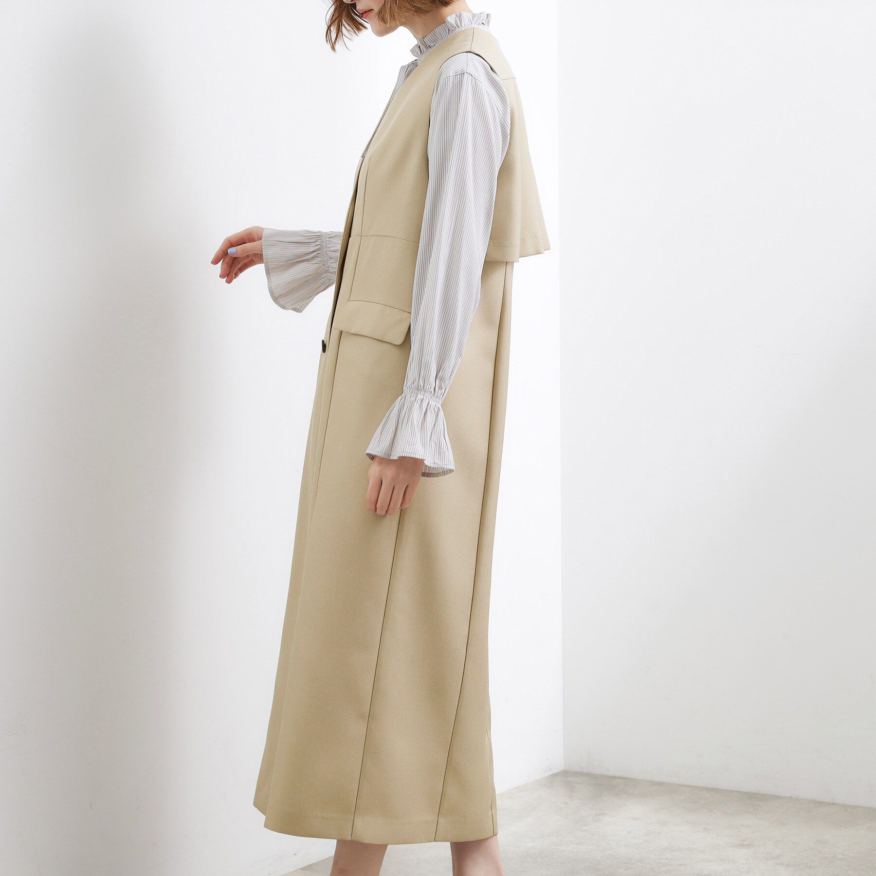 grove「【一枚着／ジレ】着回しできるトレンチライクジャンドレ」|ワンピース|