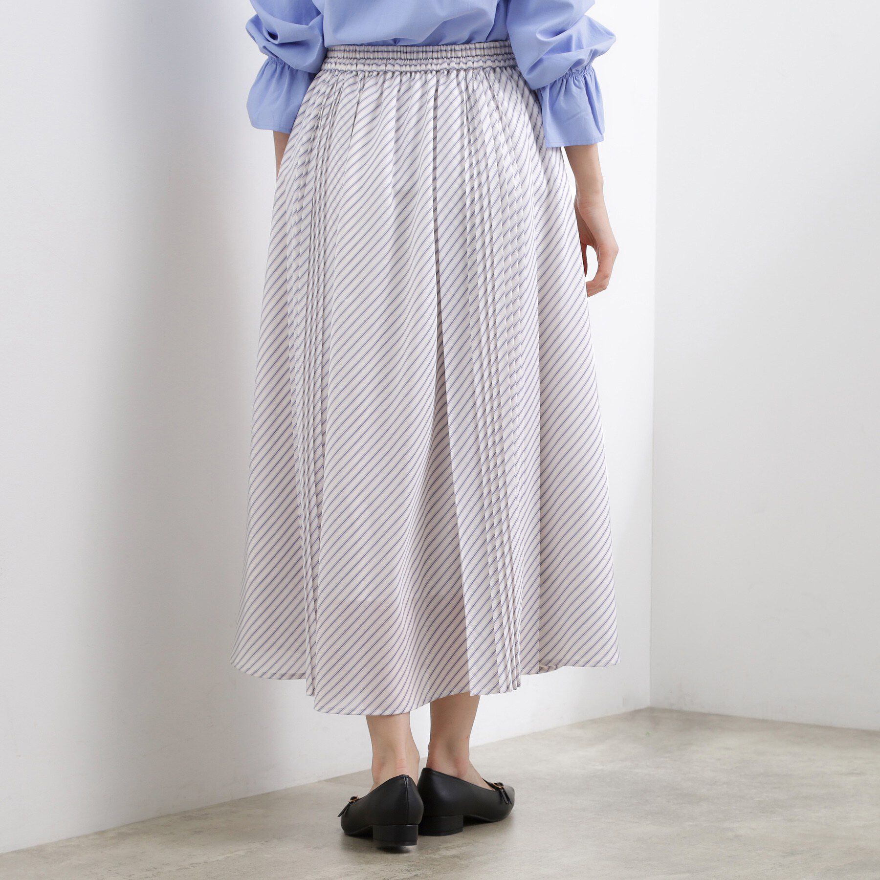 grove「動くたびに表情が生まれる　軽やかストライププリーツスカート」|スカート|