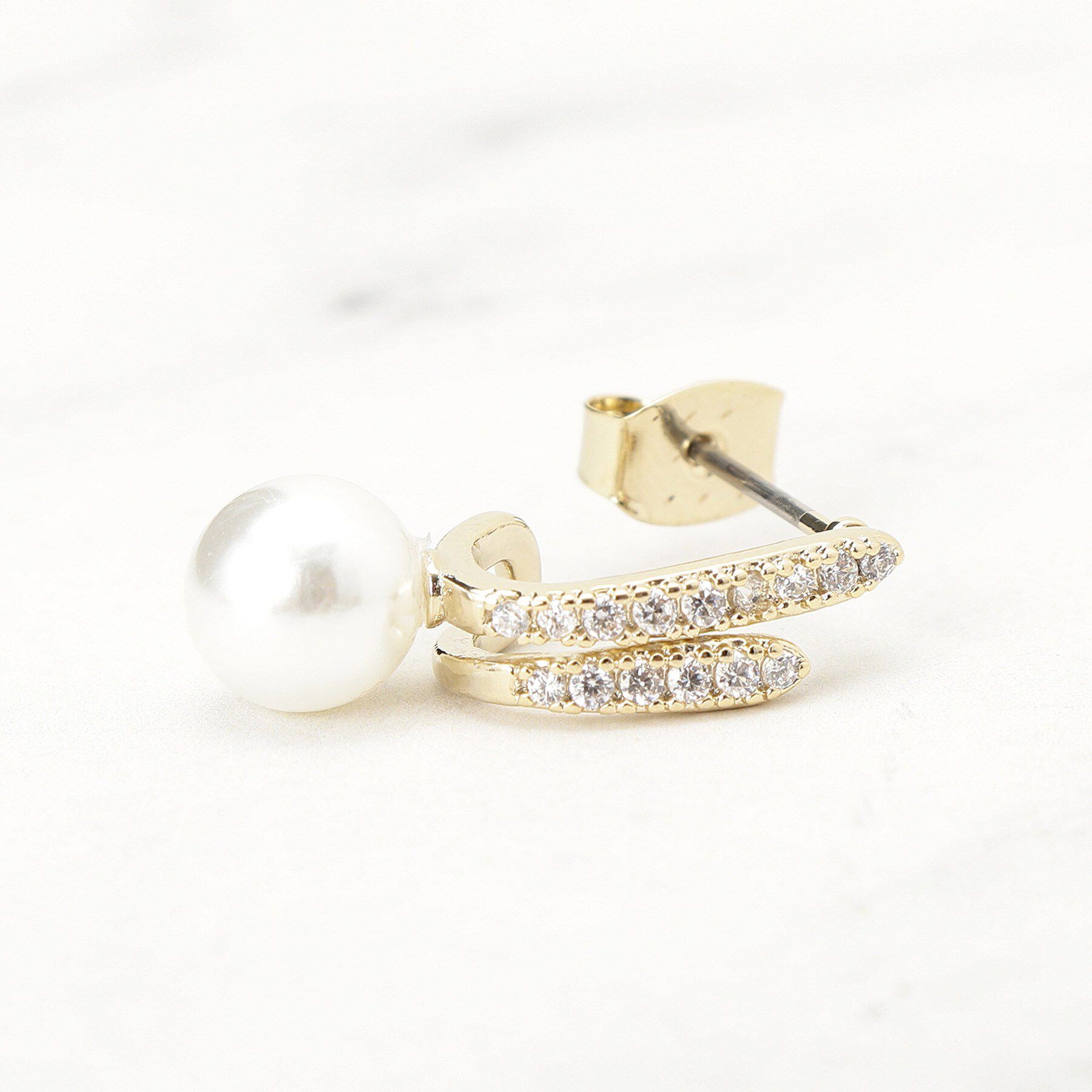 grove「ビジューフェイクパールピアス」|ピアス|