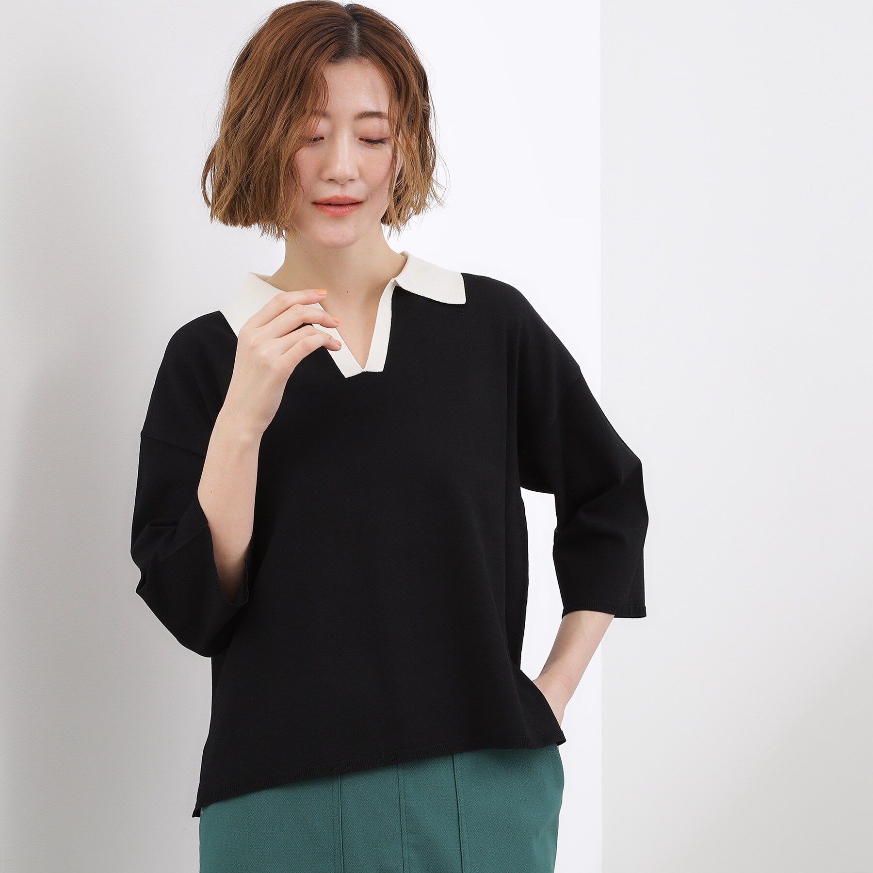 grove「【貴島明日香さん着用】ラガークロップドプルオーバー」|ニット・セーター|