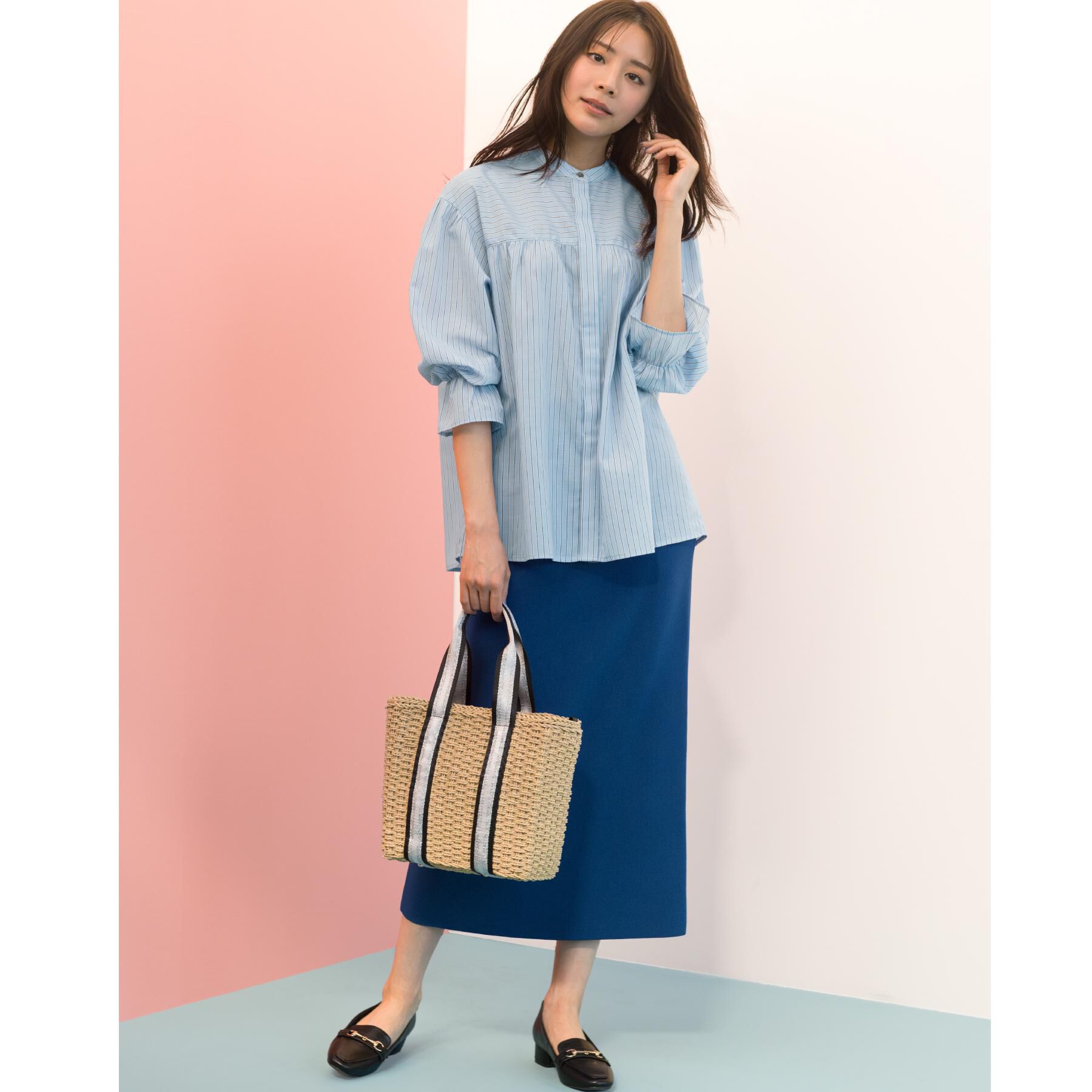 grove「【貴島明日香さん着用】洗濯機で洗えるニットナロースカート」|スカート|