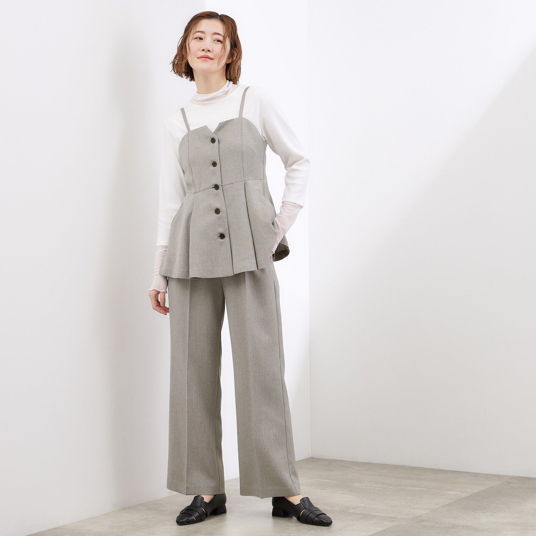 grove「【貴島明日香さん着用・カセット服】リネンライクソフトフレアパンツ」|その他|