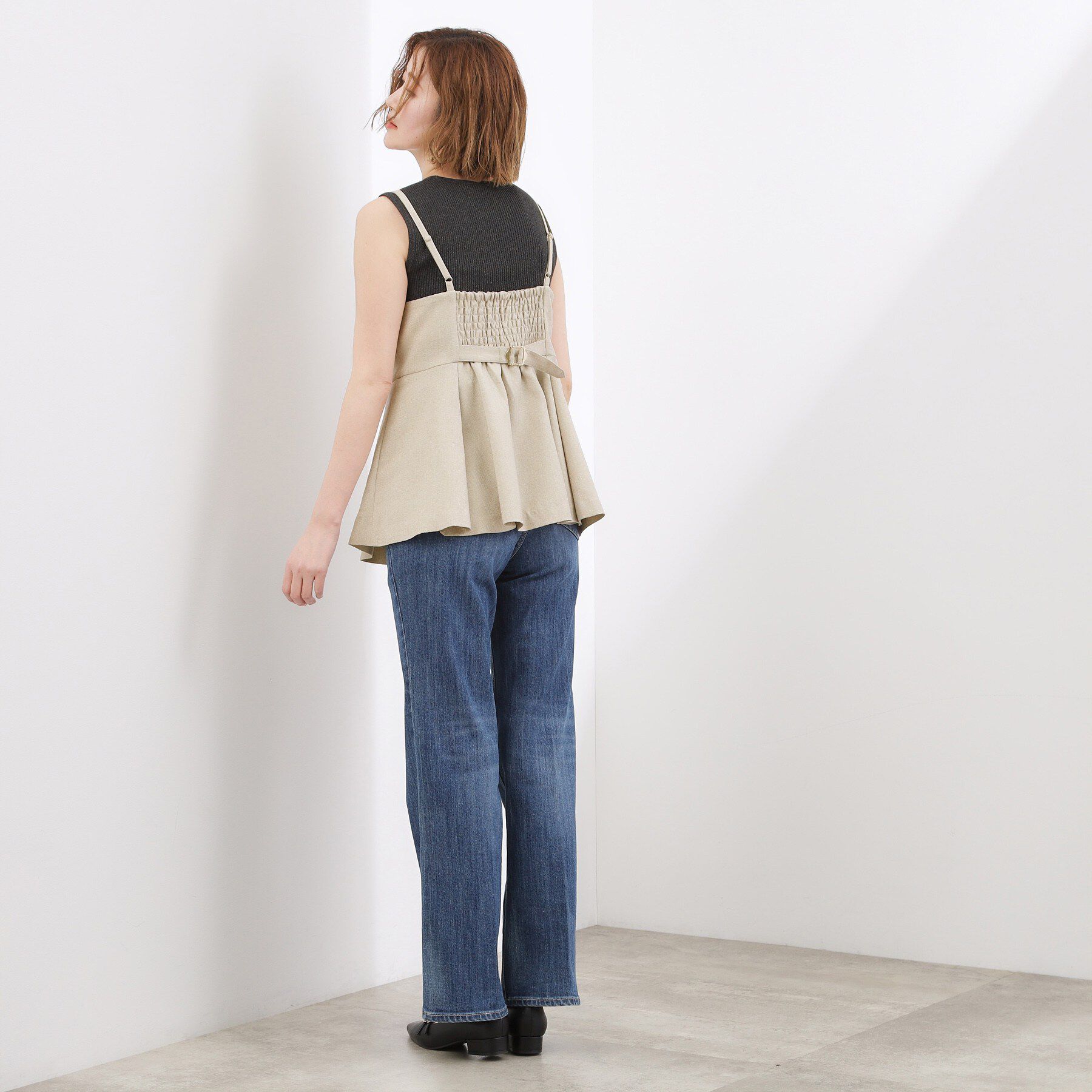 grove「【貴島明日香さん着用・カセット服】リネンライク ペプラムビスチェ」|シャツ・ブラウス|