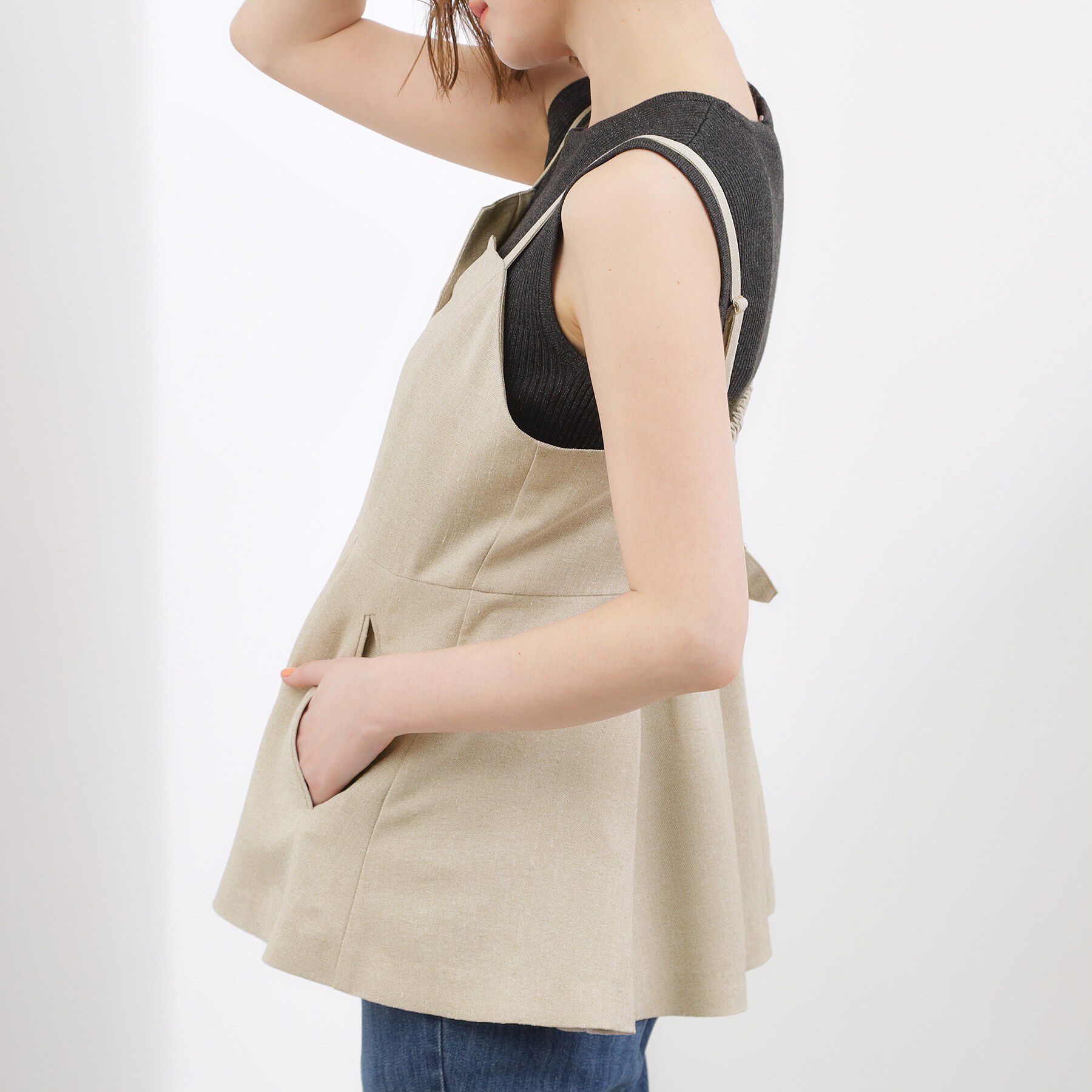 grove「【貴島明日香さん着用・カセット服】リネンライク ペプラムビスチェ」|シャツ・ブラウス|