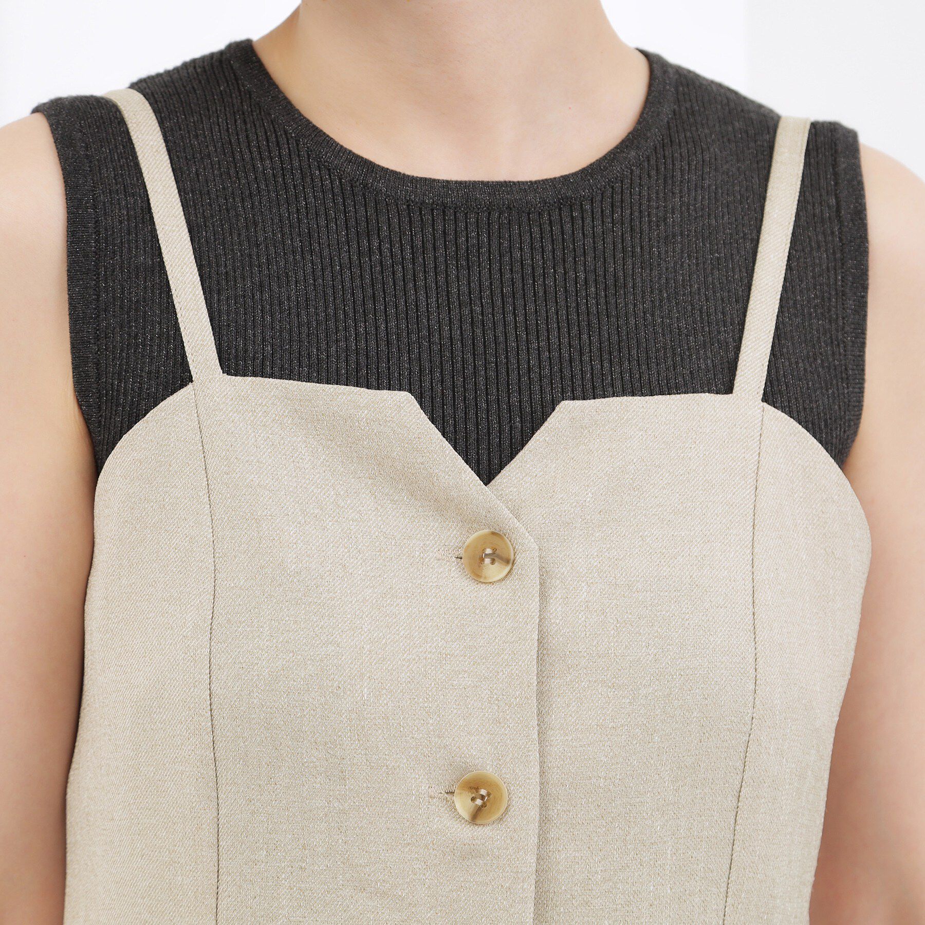 grove「【貴島明日香さん着用・カセット服】リネンライク ペプラムビスチェ」|シャツ・ブラウス|