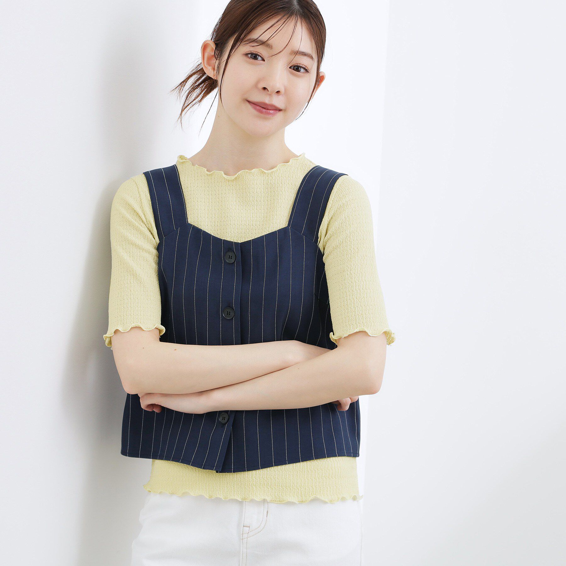 grove「ストライプ ビスチェ＆インナーセット」|その他|ネイビー(394)