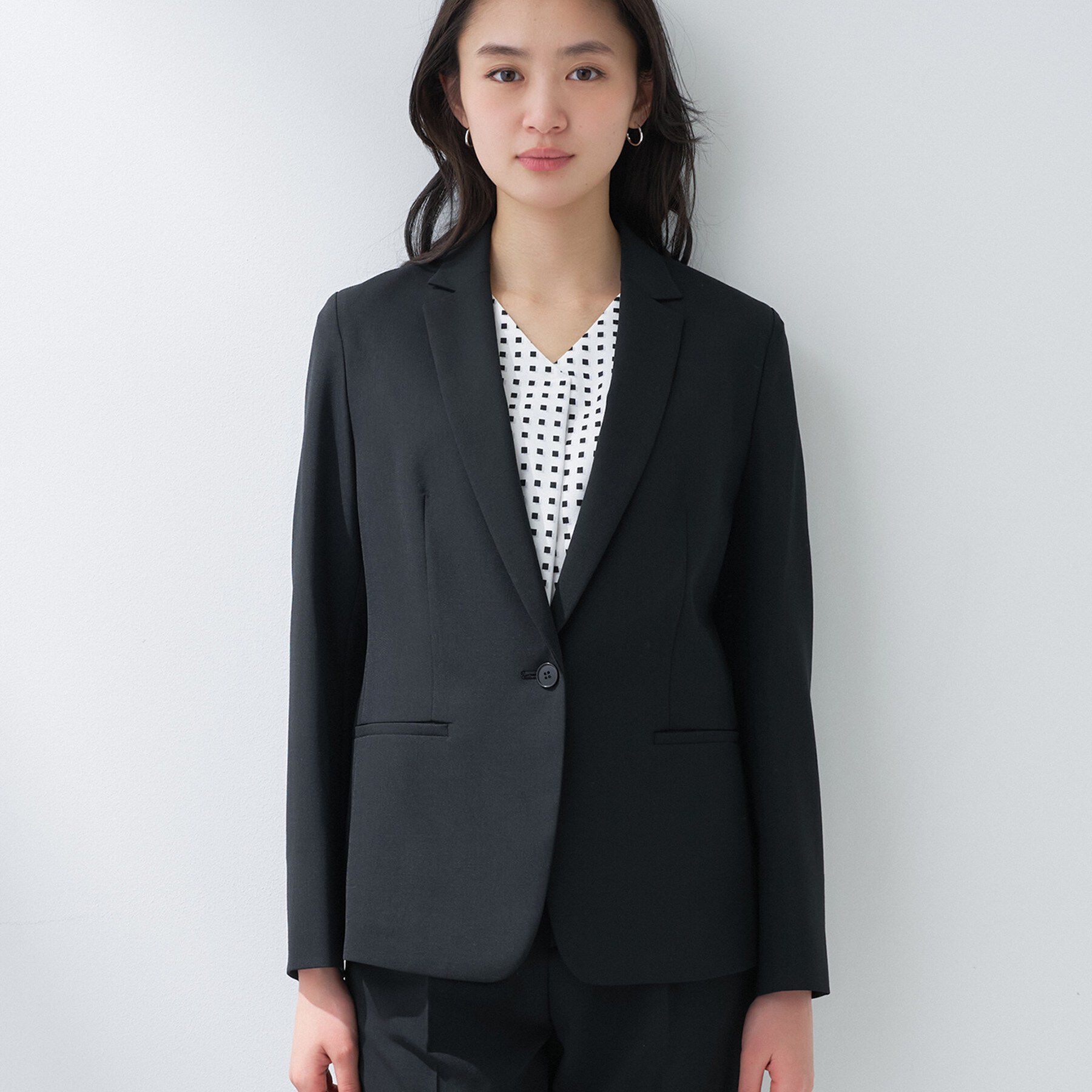 INDIVI「【定番スーツ／UVケア／洗える】ウール調テーラードジャケット」|スーツ|