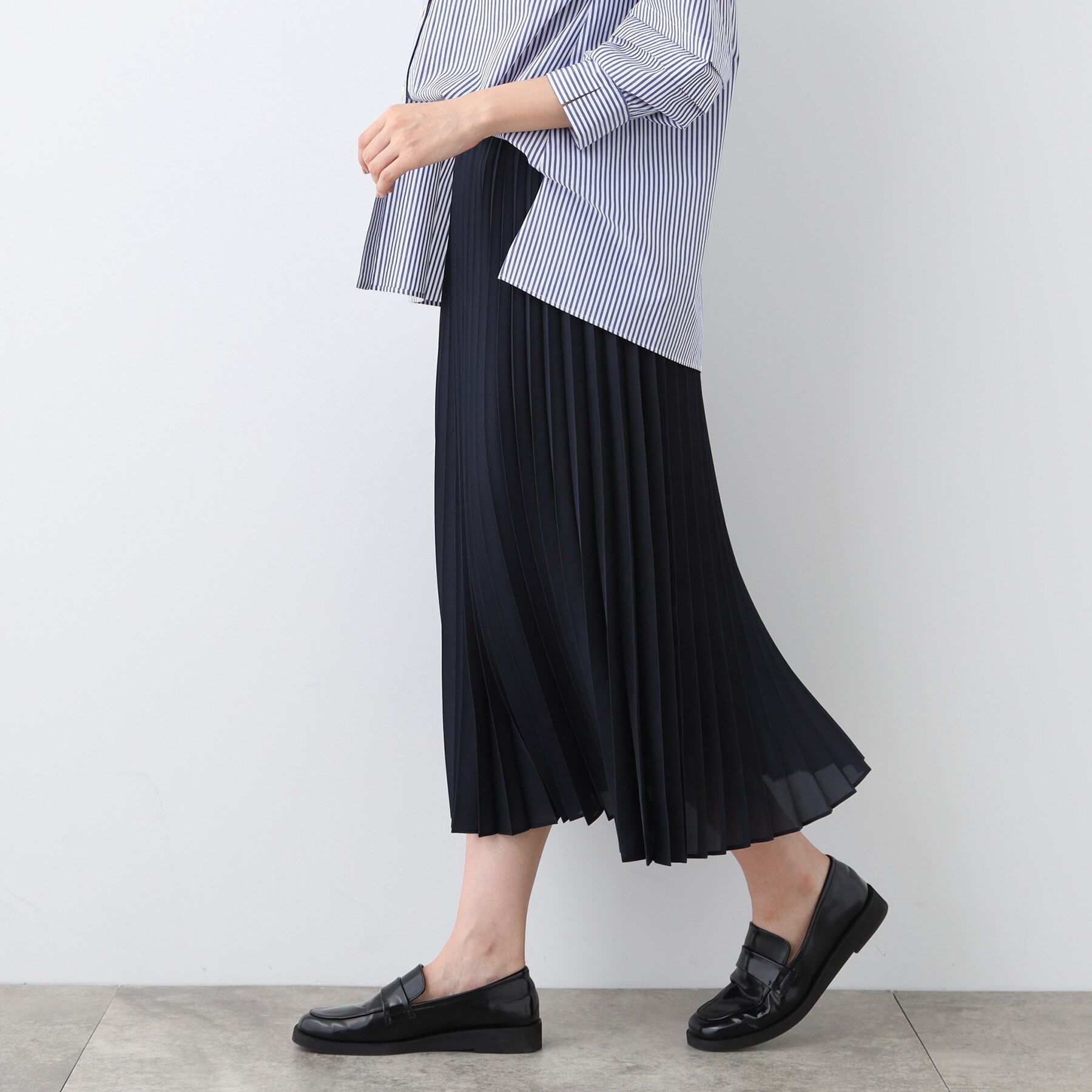 INDIVI「【洗える／ウエストゴム】アコーディオン調プリーツスカート」|スカート|