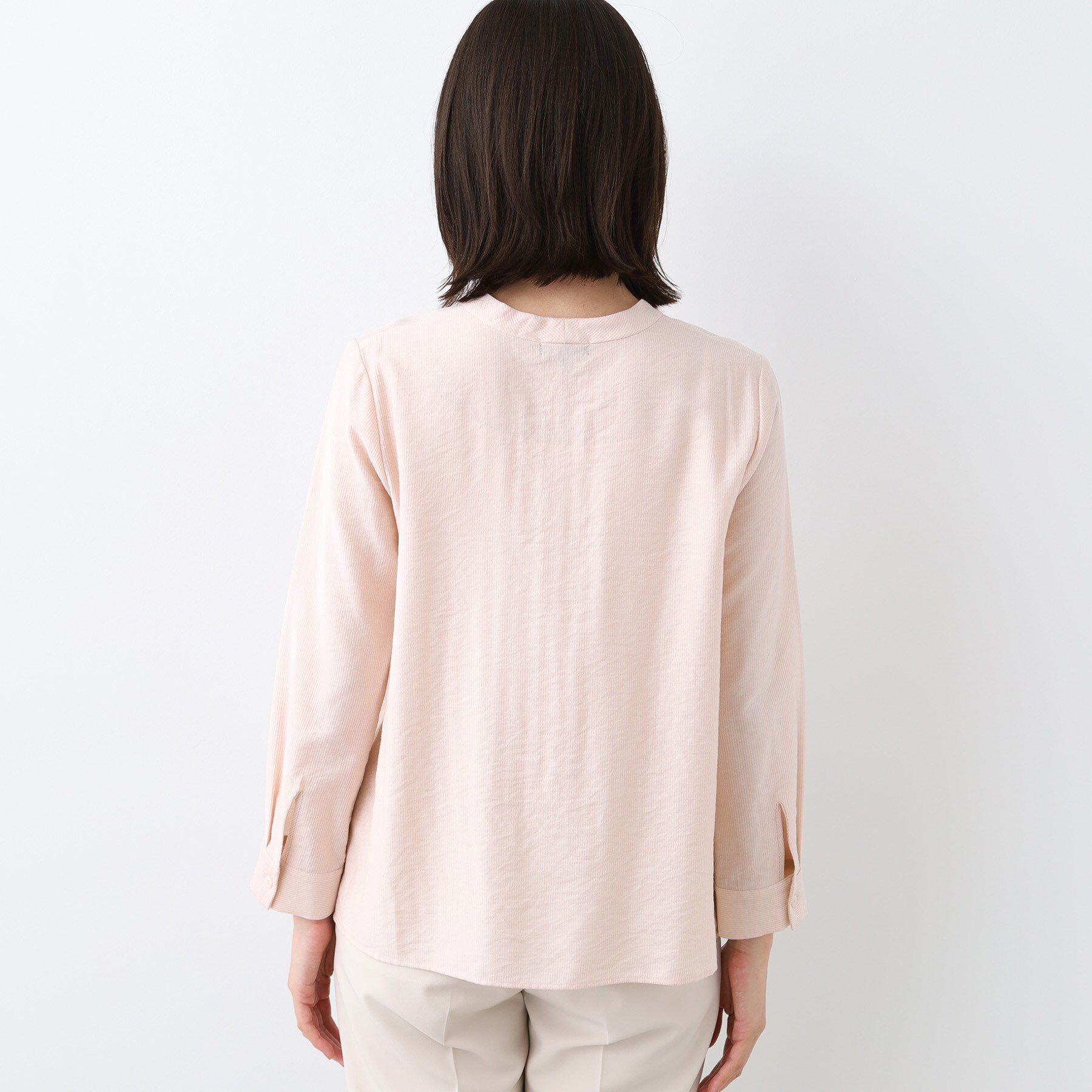 INDIVI「【洗える】ストライプドビー ボウタイブラウス」|シャツ・ブラウス|