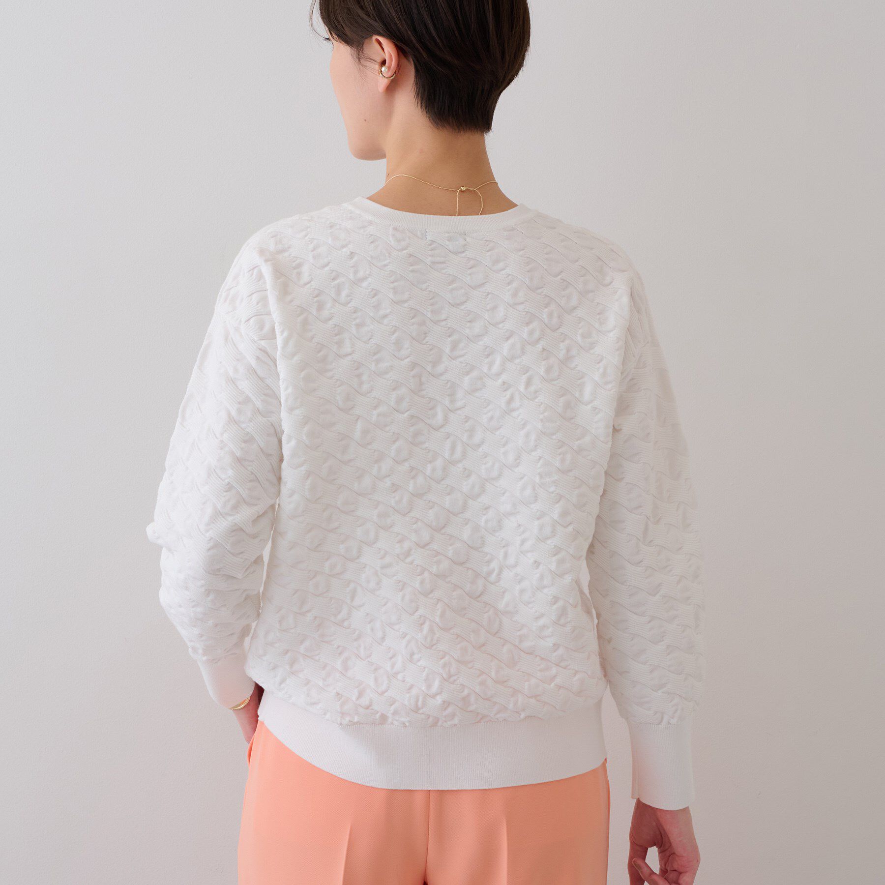 INDIVI「【洗える／コットン混】ふくれジャカードニット」|ニット・セーター|