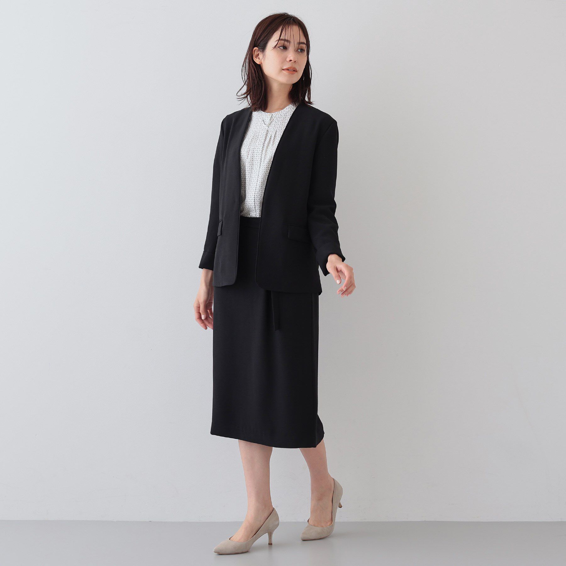 INDIVI「【着る日傘/遮熱/UVケア】ベルト付ストレートラインスカート」|スカート|