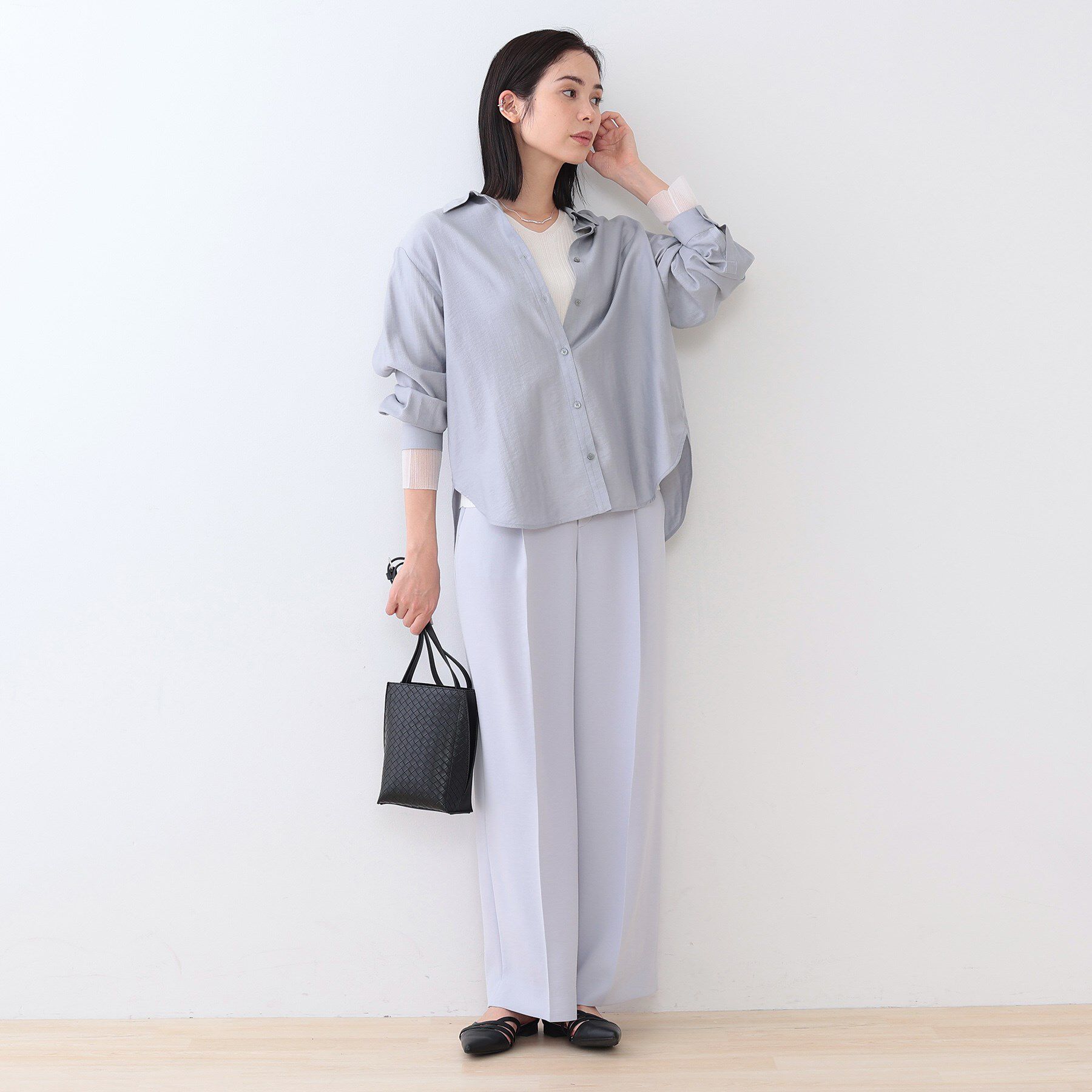 INDIVI「【洗える／シアー】ドビーストライプシャツ」|シャツ・ブラウス|