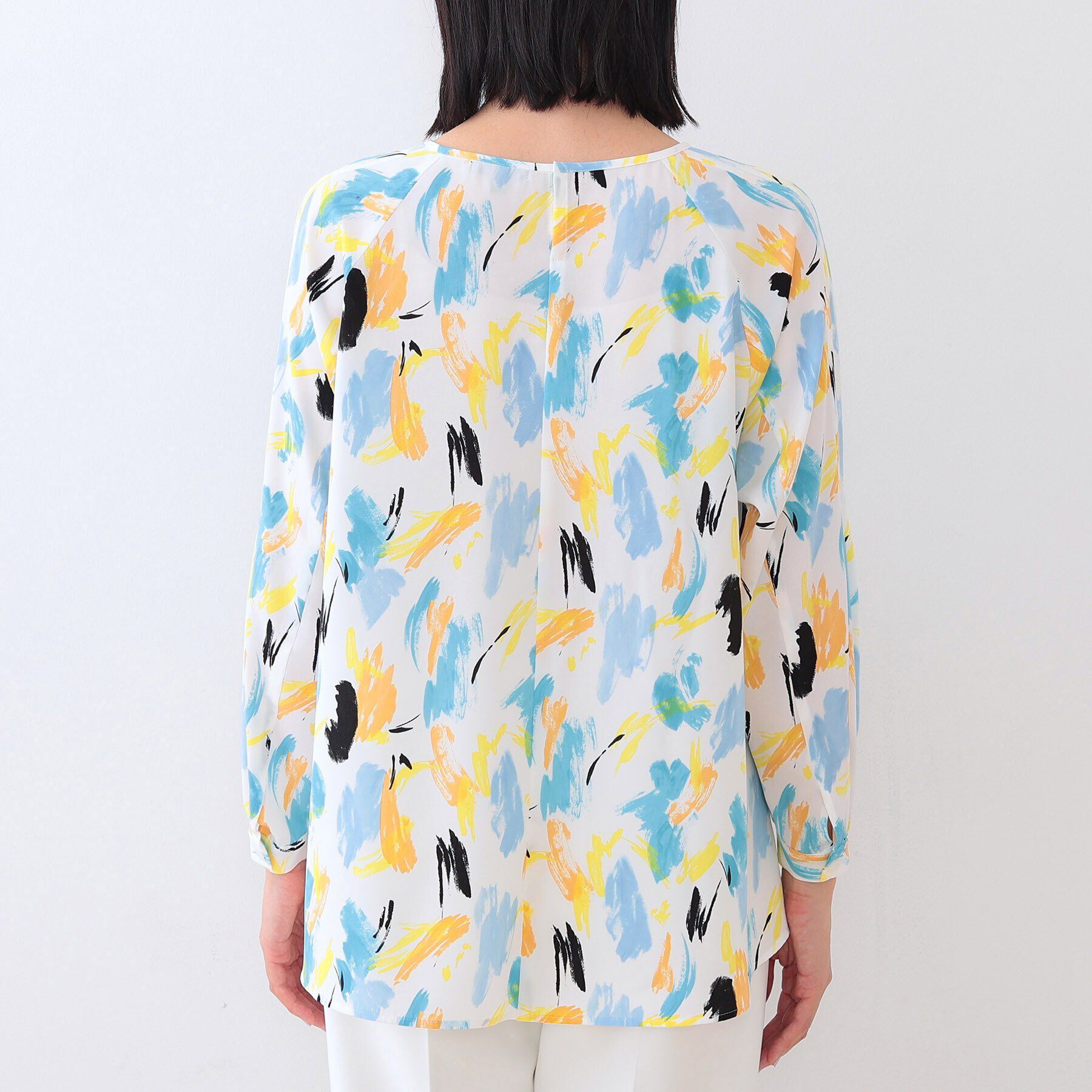 INDIVI「【洗える／オリジナル柄】ポップカラー プリントブラウス」|シャツ・ブラウス|