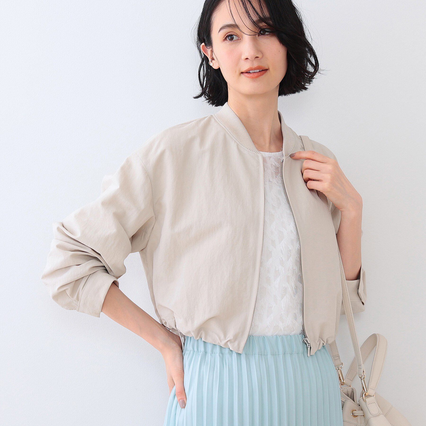 INDIVI「【撥水／UVケア／2WAY】ショート＆ロング ブルゾンコート」|ブルゾン・スタジャン|