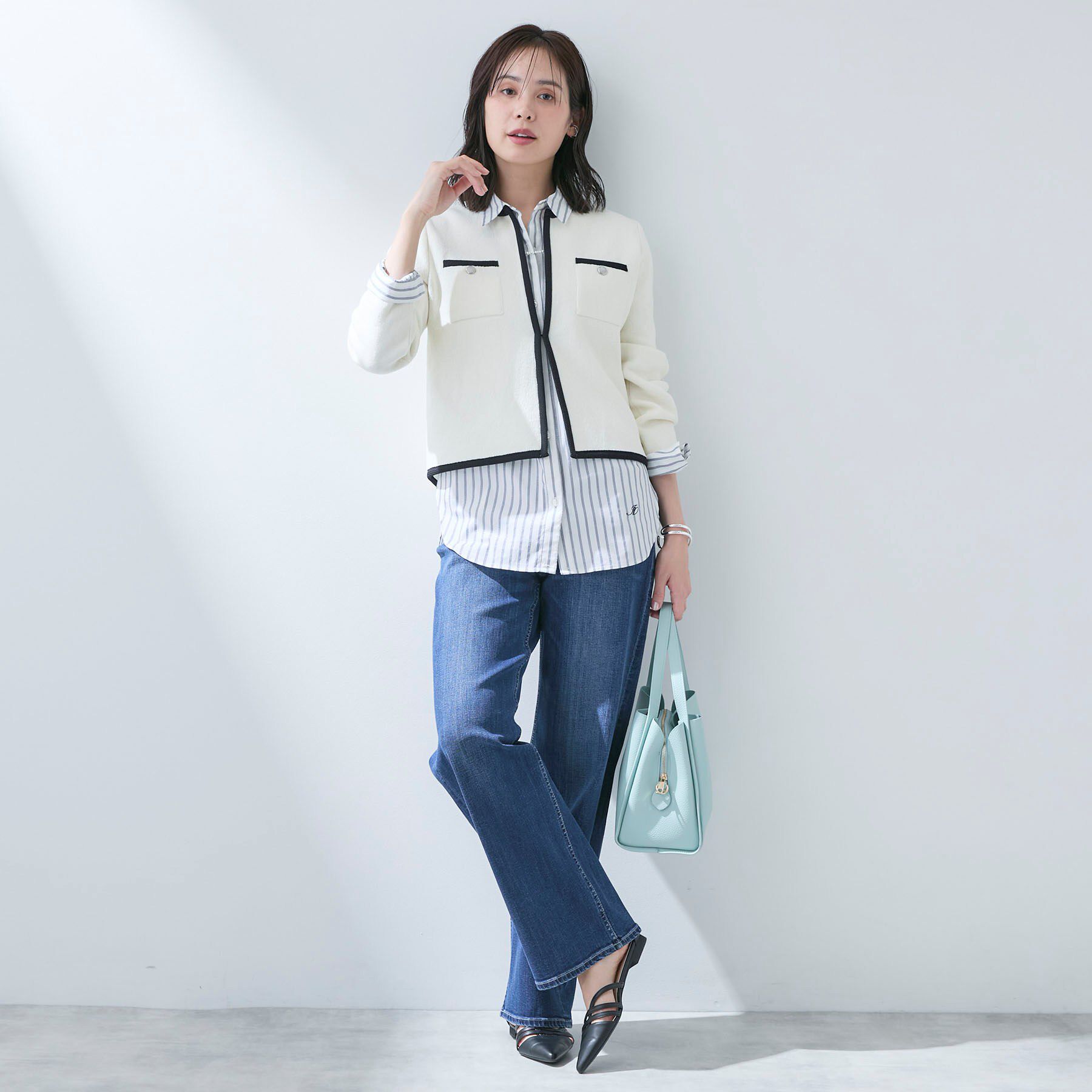 INDIVI「【褒められデニム】ワイドストレート デニムパンツ」|デニム|