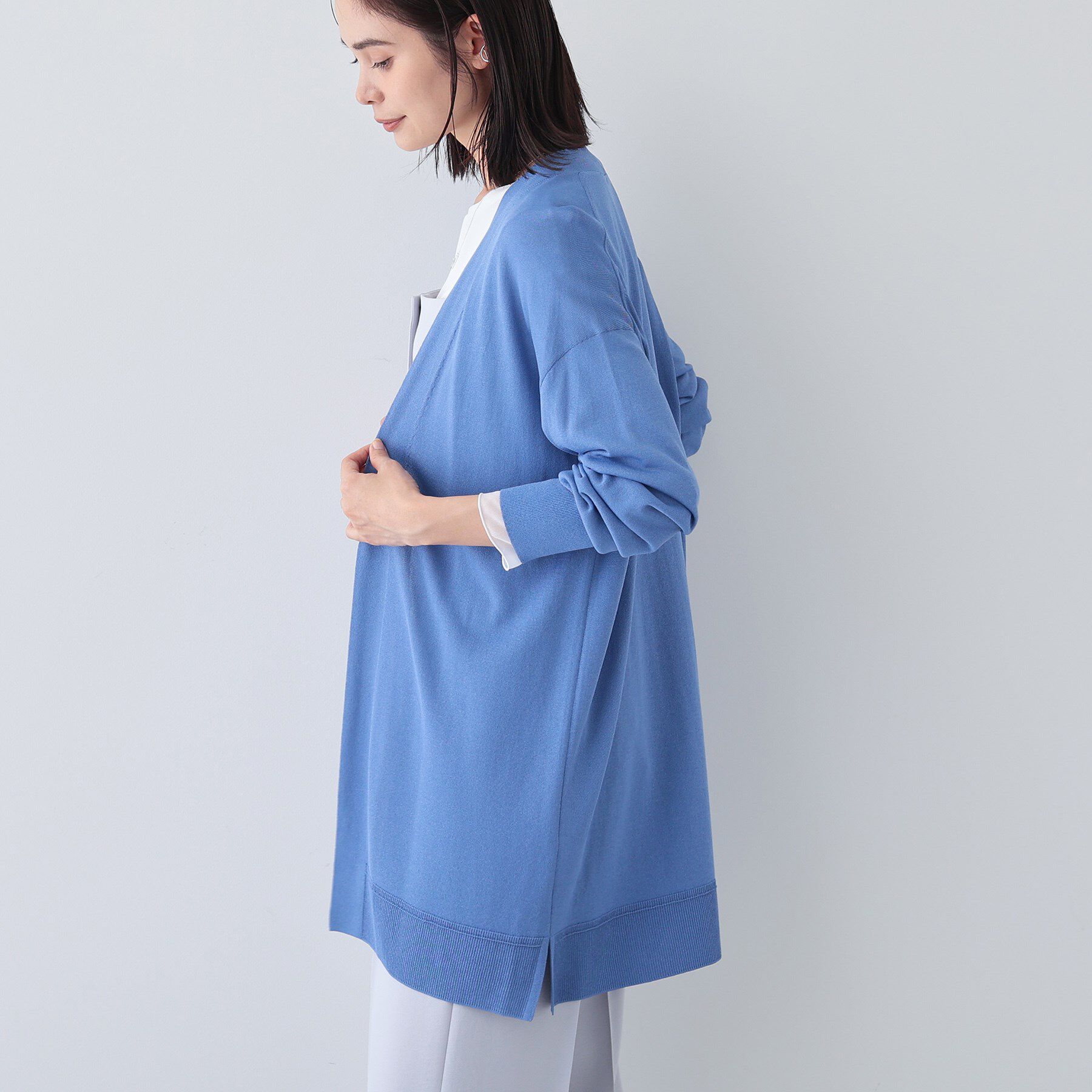 INDIVI「【洗える／肌触り◎】ミニマムデザイン ニットカーディガン」|カーディガン|